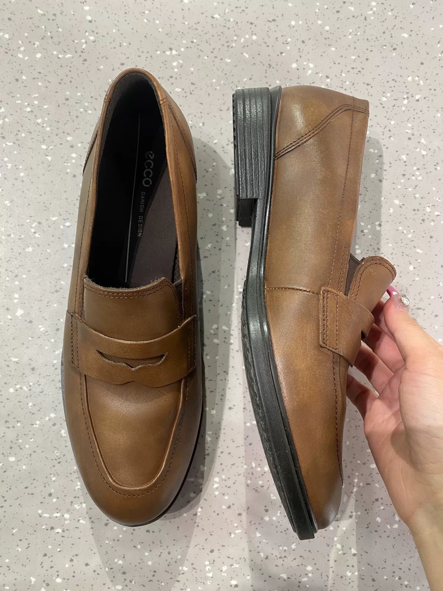 Ecco Ecco Leather Slip-On Loafers Size US 7 / EU 40 - 5 Thumbnail