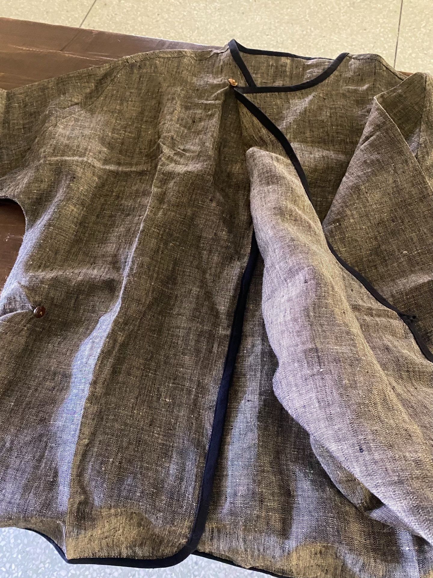 Other Natural Handwoven Linen Chinese Coat Size M / US 6-8 / IT 42-44 - 7 Thumbnail