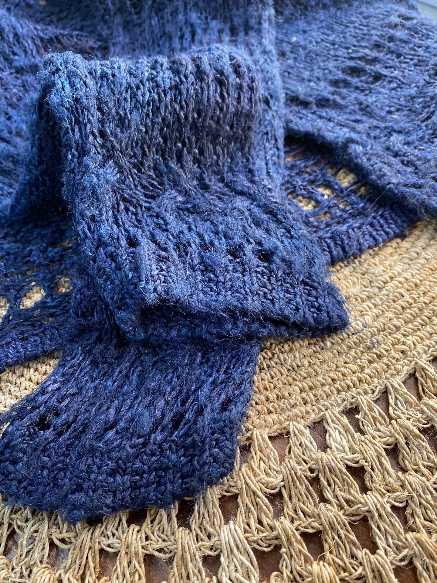 Other New Handmade Dark Blue Tussah Silk Cardigan Size M / US 6-8 / IT 42-44 - 4 Thumbnail