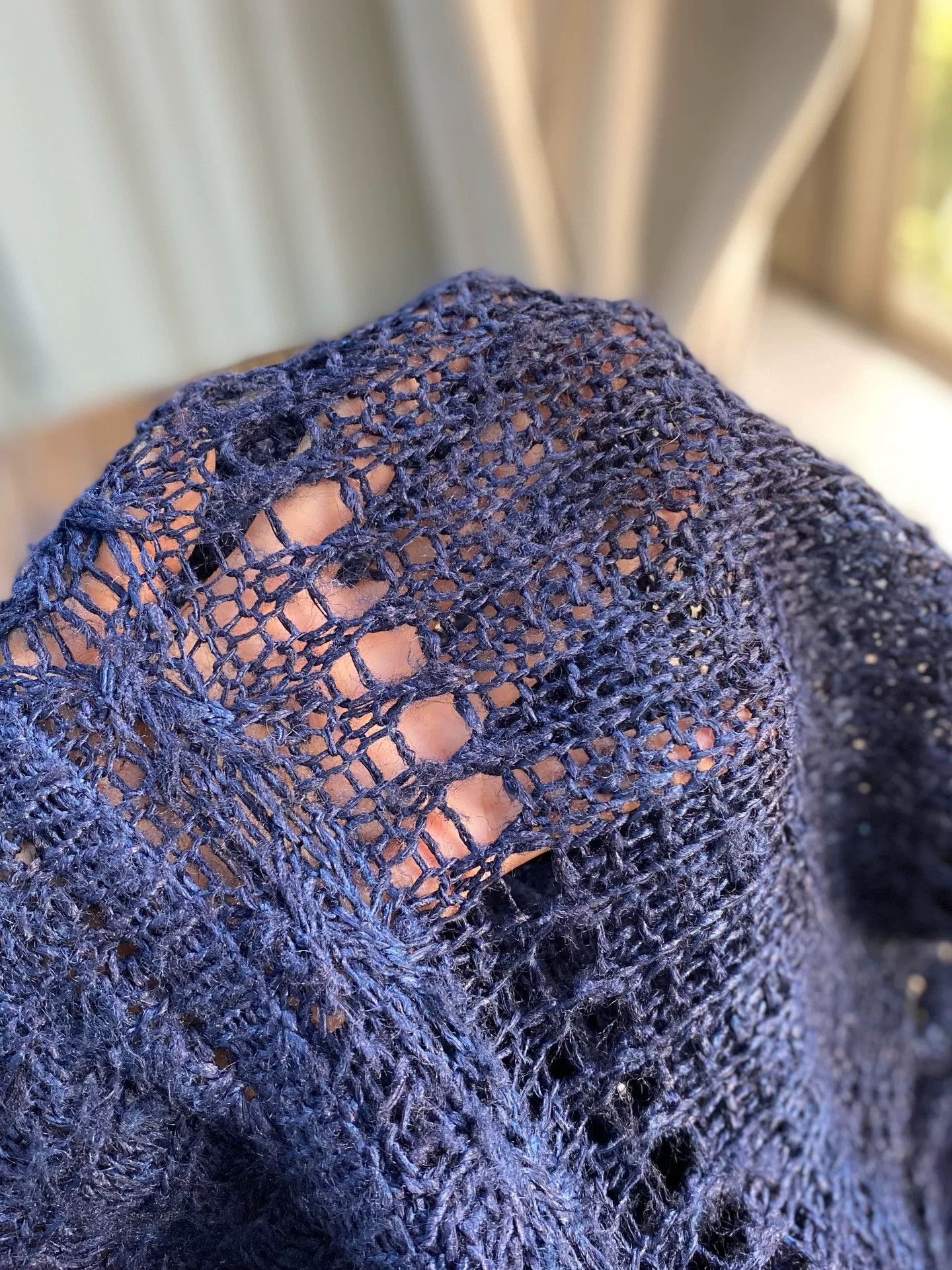 Other New Handmade Dark Blue Tussah Silk Cardigan Size M / US 6-8 / IT 42-44 - 5 Thumbnail