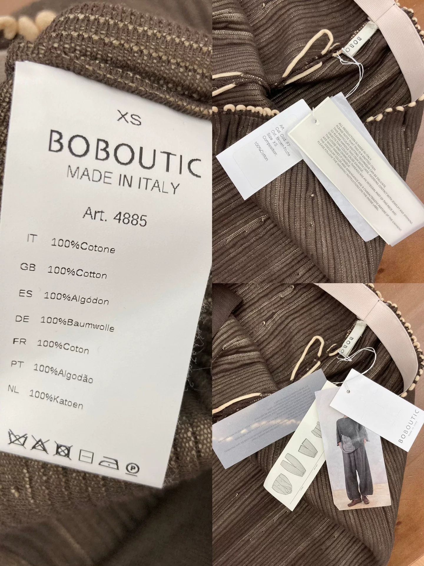 Bobbies Paris Boboutic Brown Woven Striped Pants Size 25" / US 0 / IT 36 - 3 Thumbnail