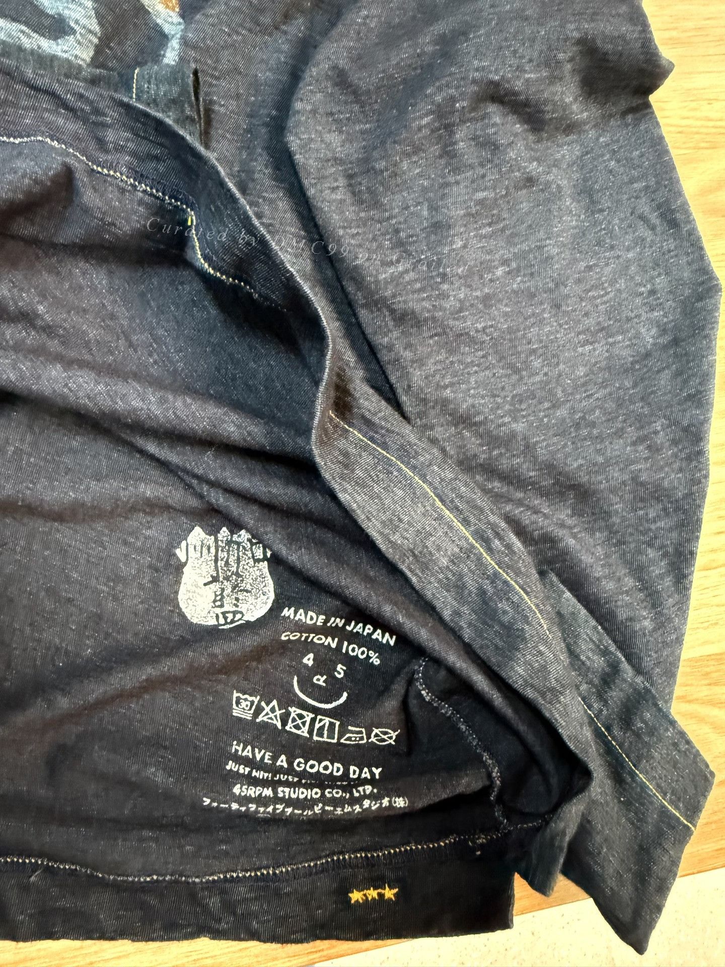45rpm 45R Indigo Dyed Yak Print T-Shirt Size US L / EU 52-54 / 3 - 5 Thumbnail