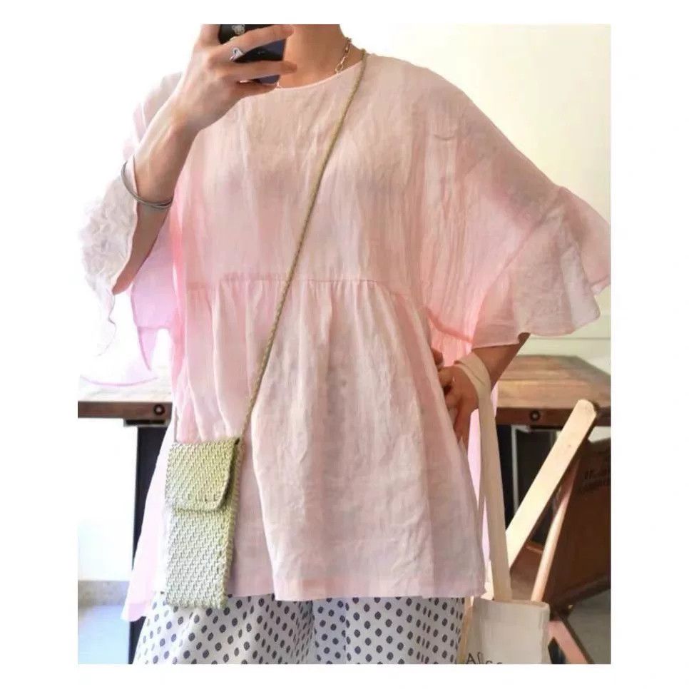 Journal Standard Journal Standard Luxe Pink Linen Blouse Size M / US 6-8 / IT 42-44 - 6 Thumbnail