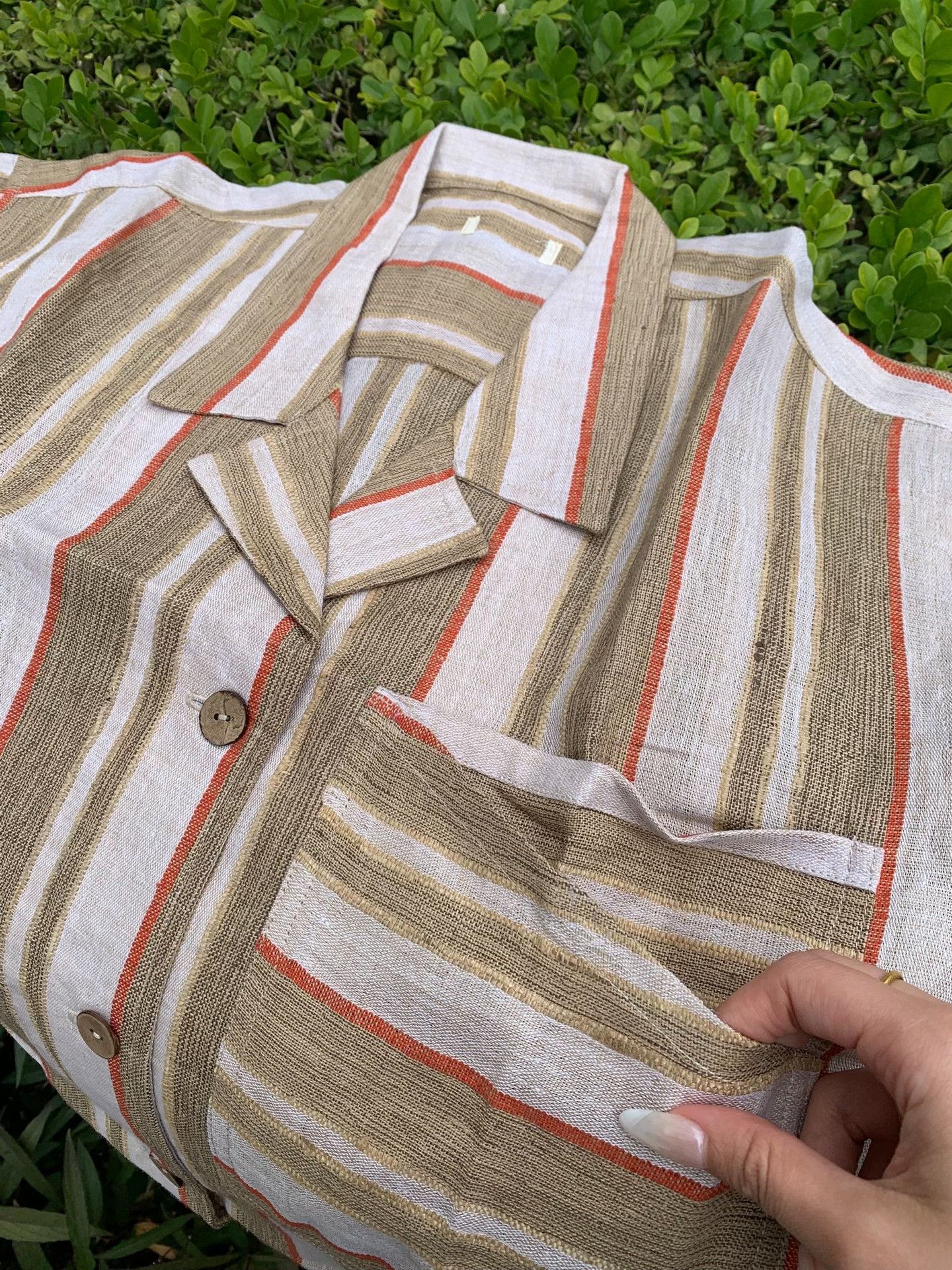 Other Silk-Linen Stripe Short-Sleeve Shirt Size M / US 6-8 / IT 42-44 - 5 Thumbnail