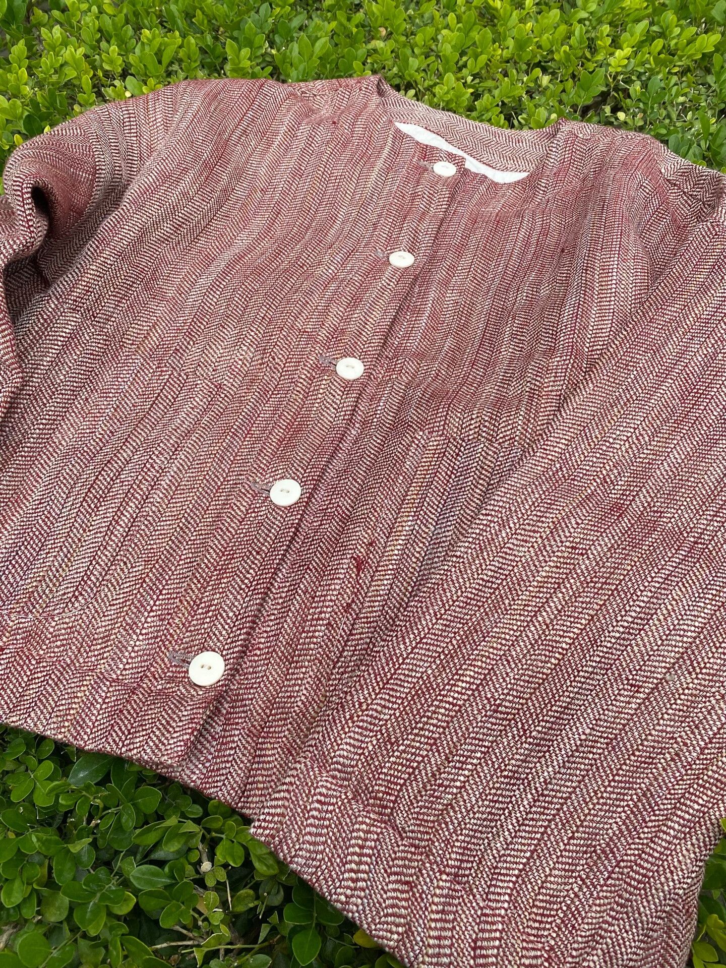 Other Handmade Tussah Silk Herringbone Cardigan Size M / US 6-8 / IT 42-44 - 2 Thumbnail