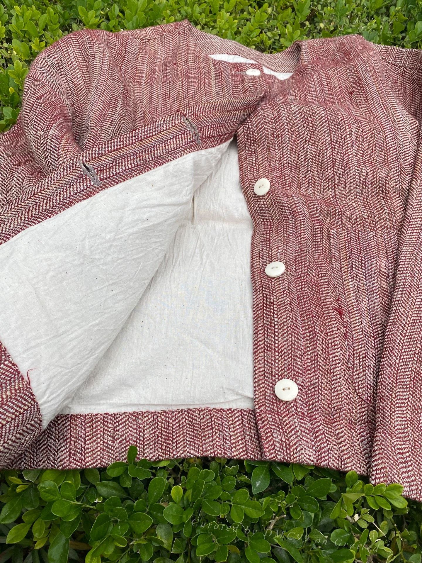 Other Handmade Tussah Silk Herringbone Cardigan Size M / US 6-8 / IT 42-44 - 4 Thumbnail