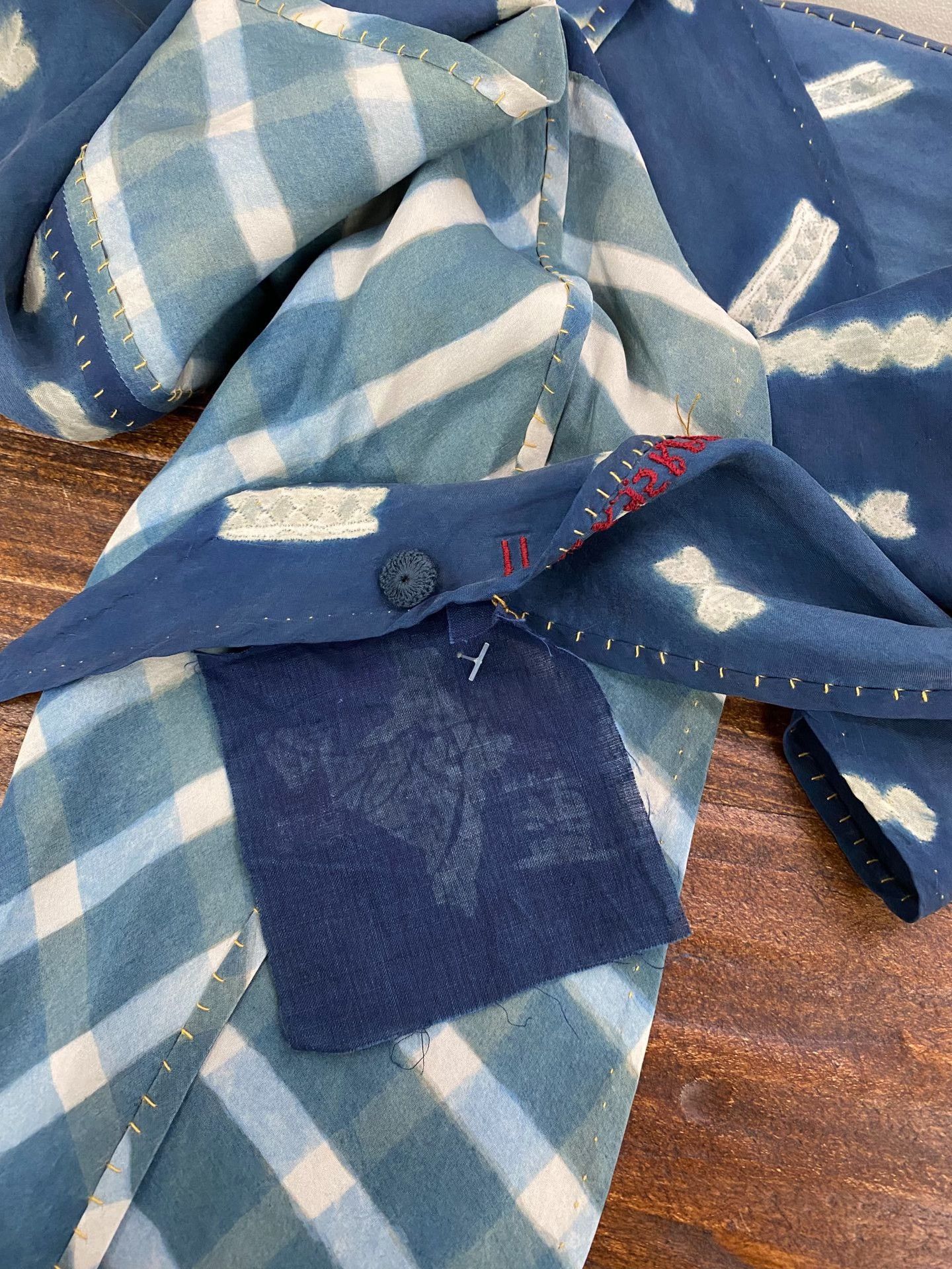 Blue Blue Japan 45R Indigo Dyed Silk Scarf Size ONE SIZE - 9 Thumbnail