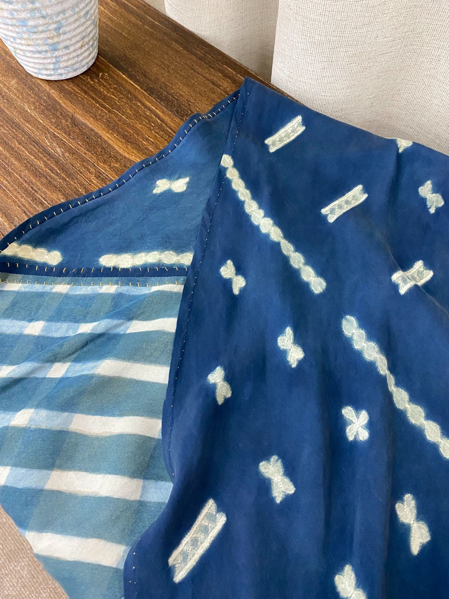 Blue Blue Japan 45R Indigo Dyed Silk Scarf Size ONE SIZE - 7 Thumbnail