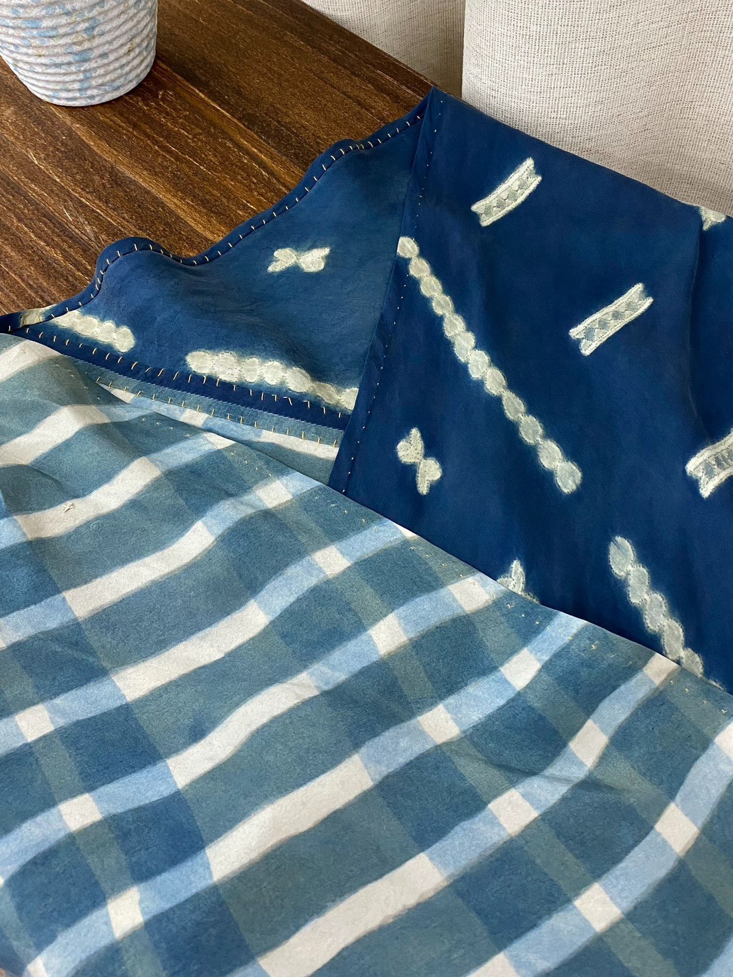 Blue Blue Japan 45R Indigo Dyed Silk Scarf Size ONE SIZE - 8 Thumbnail