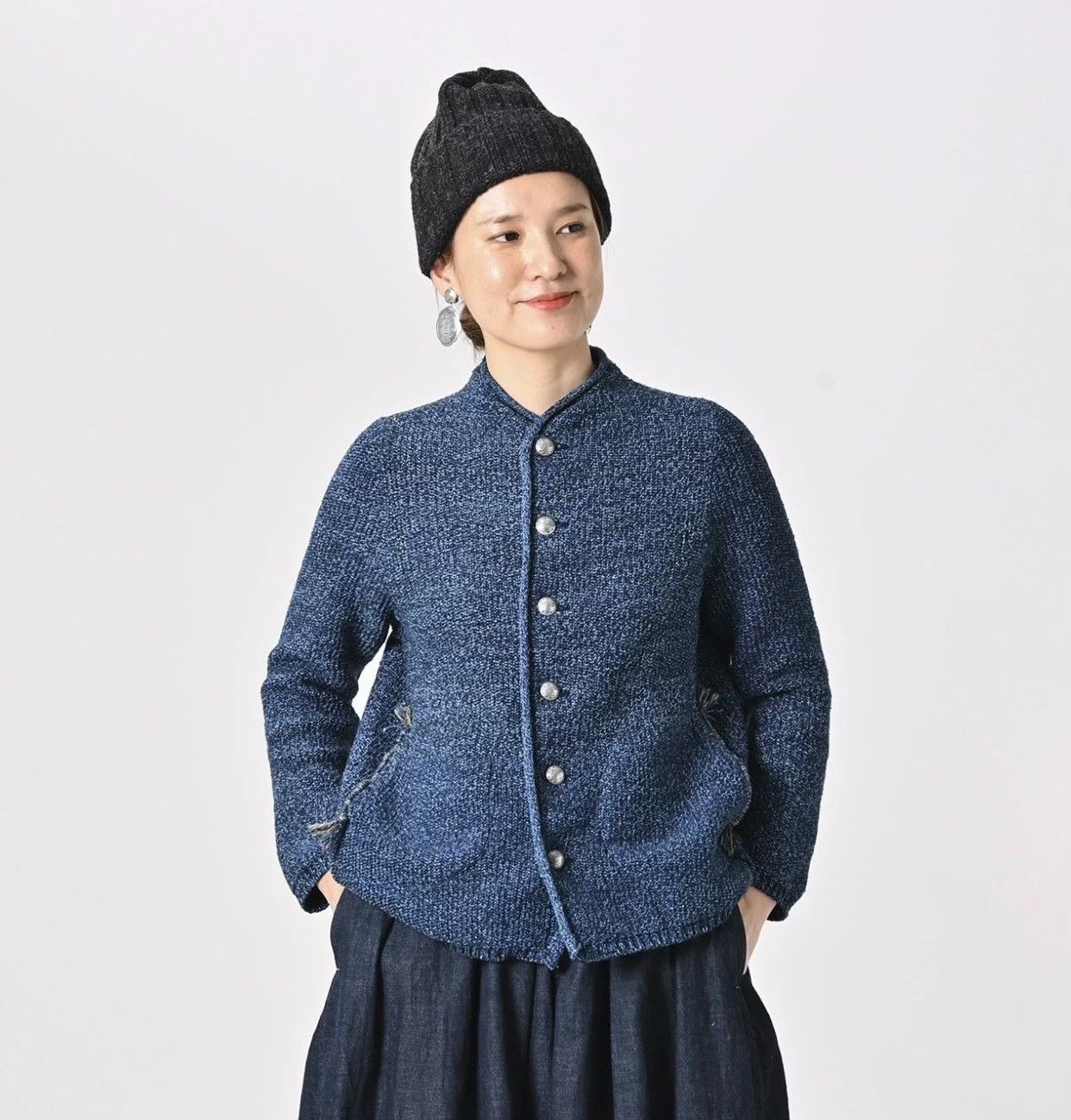 45rpm 45R Indigo Dyed Knit Cardigan Size US M / EU 48-50 / 2 - 3 Thumbnail