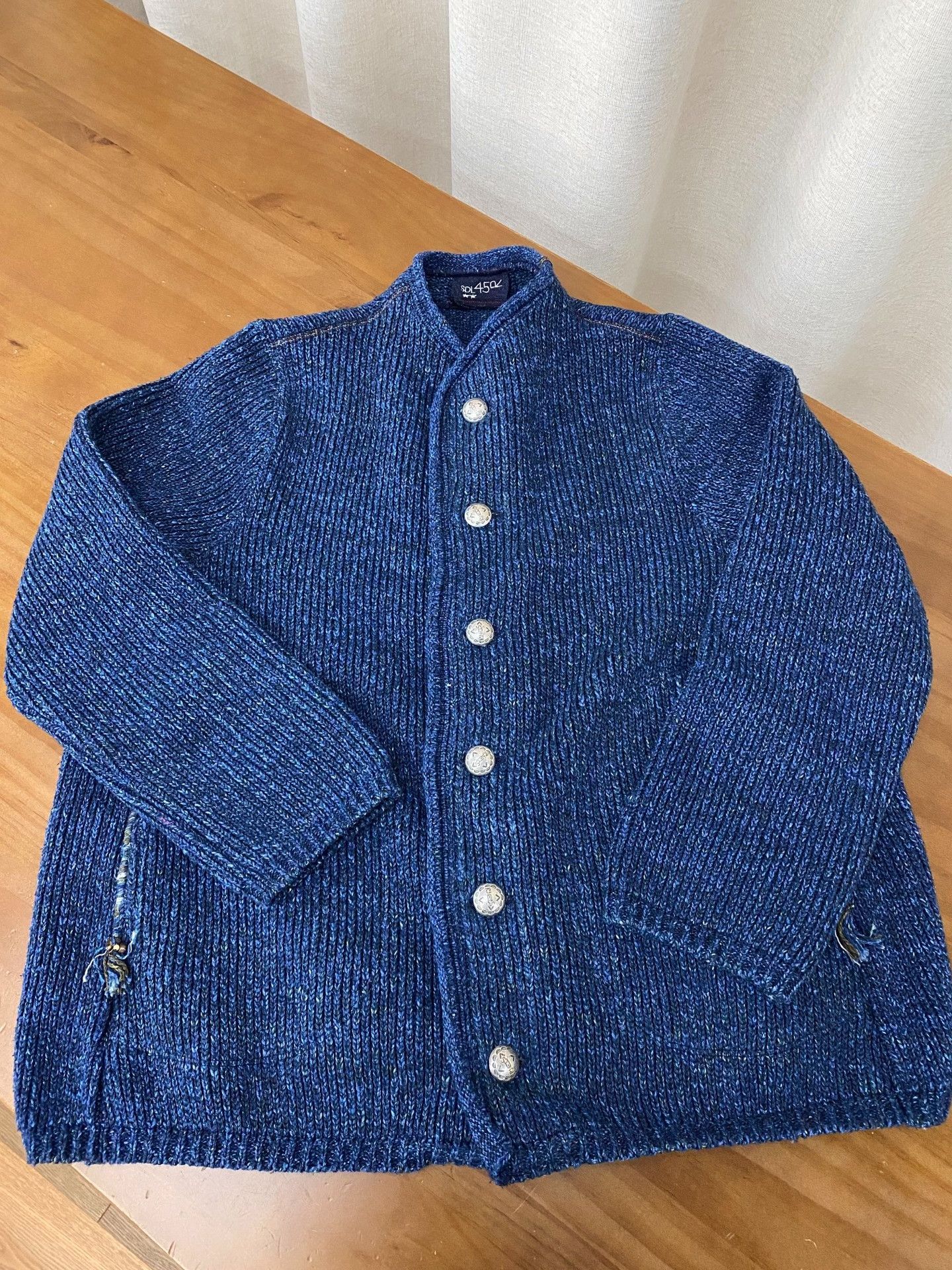 45rpm 45R Indigo Dyed Knit Cardigan Size US M / EU 48-50 / 2 - 6 Thumbnail