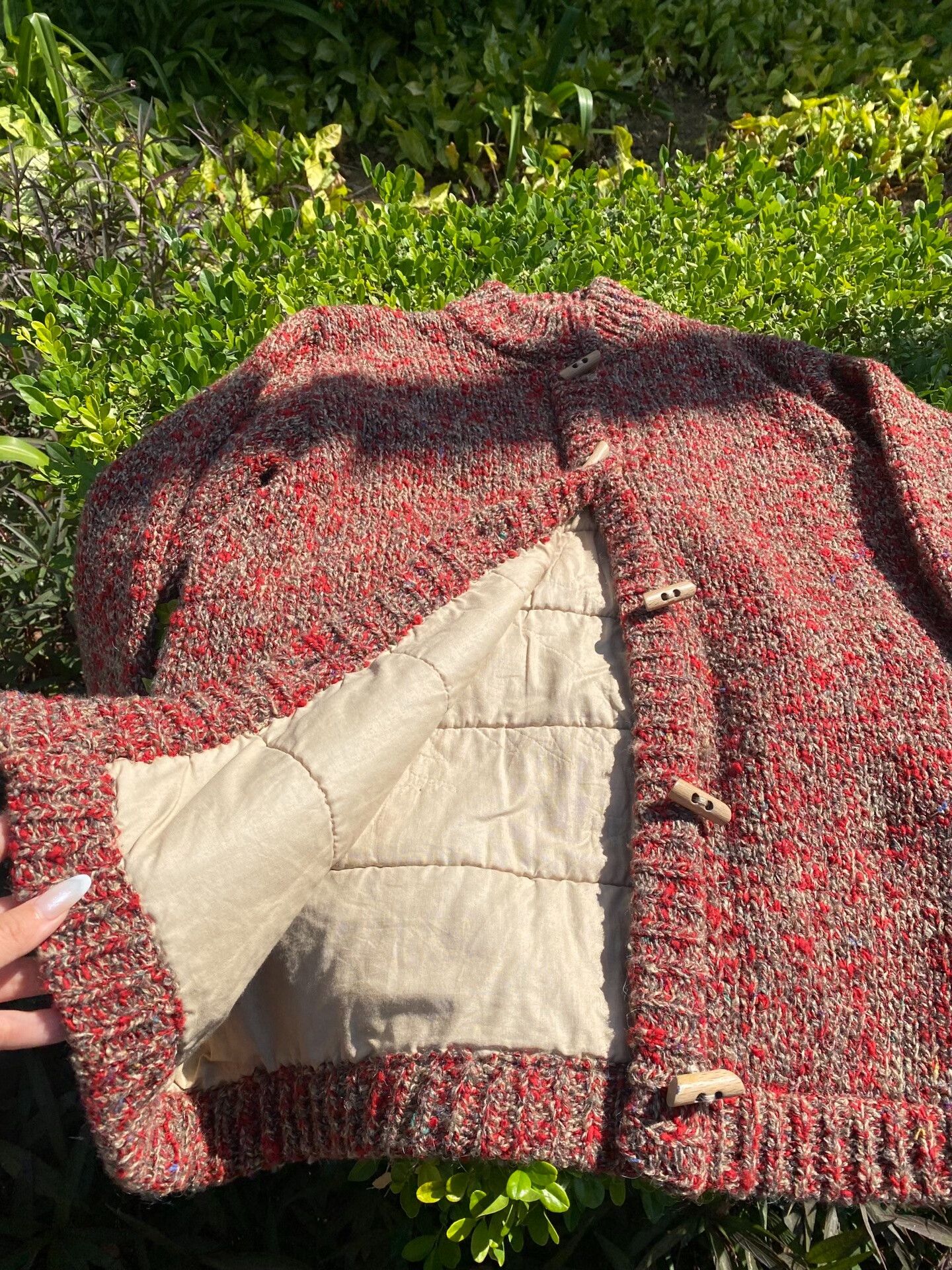 Other Vintage Red-Brown Knit Cardigan Size M / US 6-8 / IT 42-44 - 5 Thumbnail
