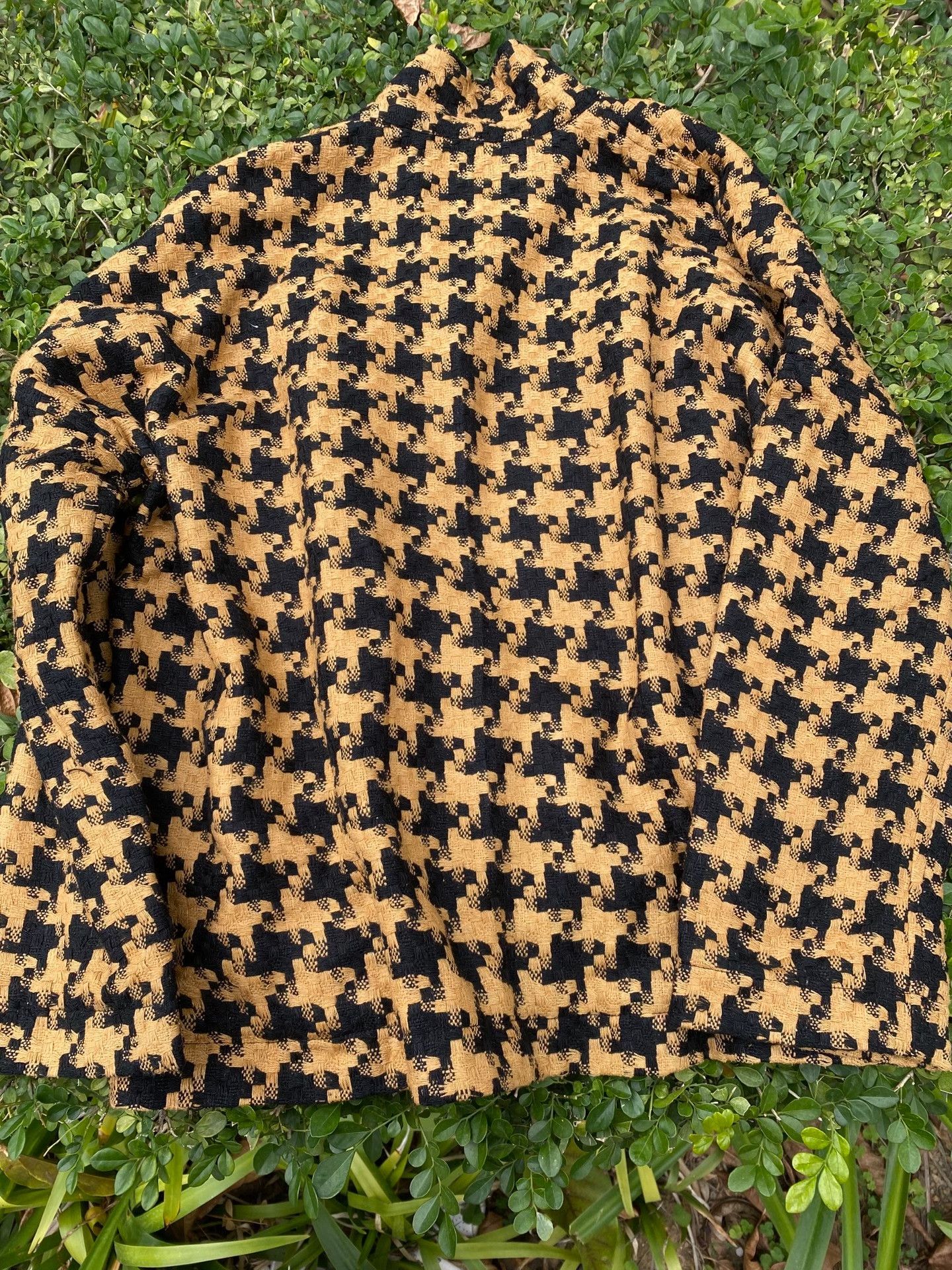 Other Tussah Silk Handmade Houndstooth Coat Size M / US 6-8 / IT 42-44 - 4 Thumbnail