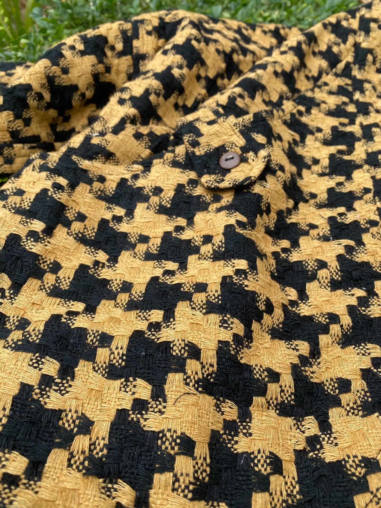 Other Tussah Silk Handmade Houndstooth Coat Size M / US 6-8 / IT 42-44 - 6 Thumbnail