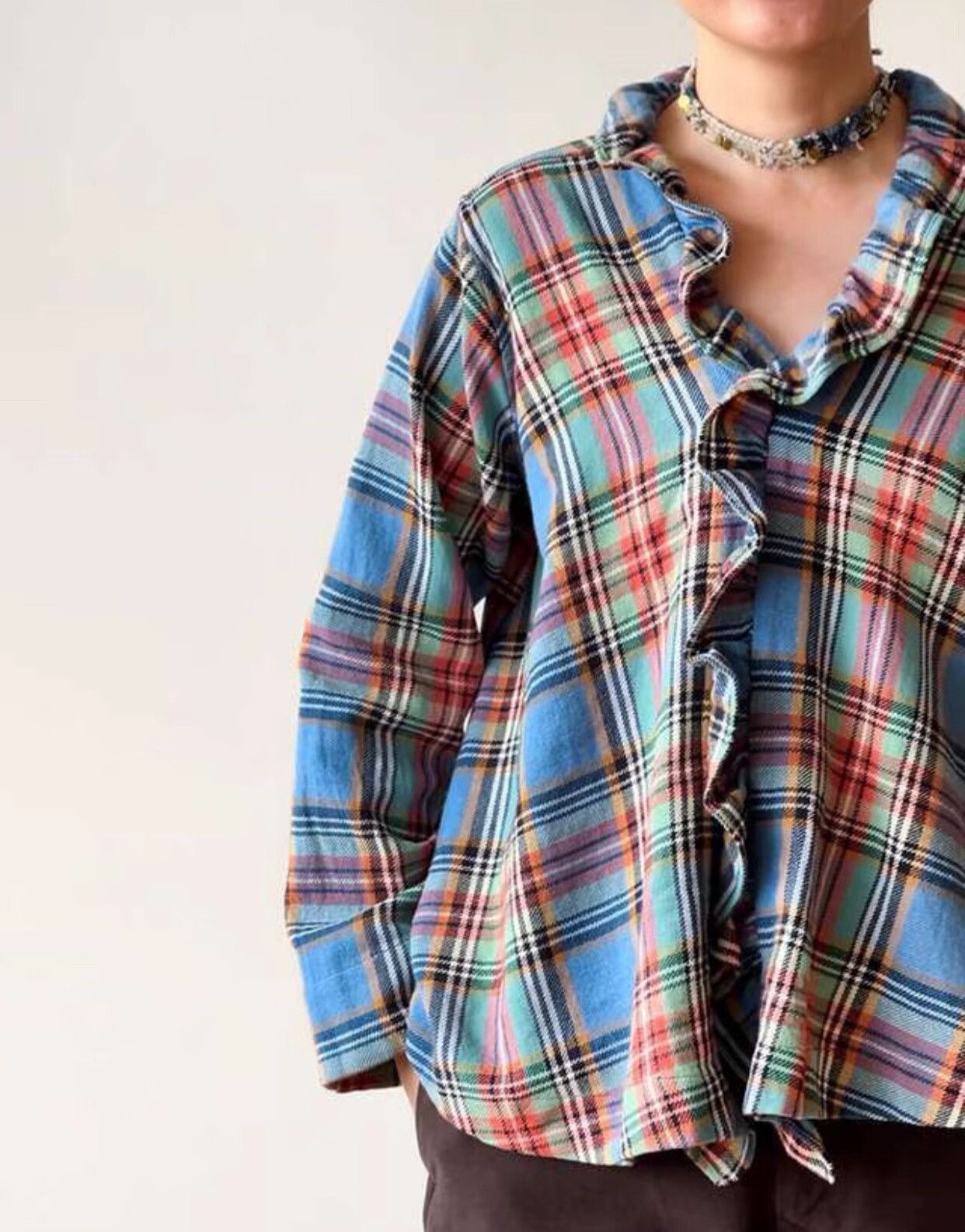 45rpm 45R New Flannel Check Shirt Size US M / EU 48-50 / 2 - 2 Thumbnail