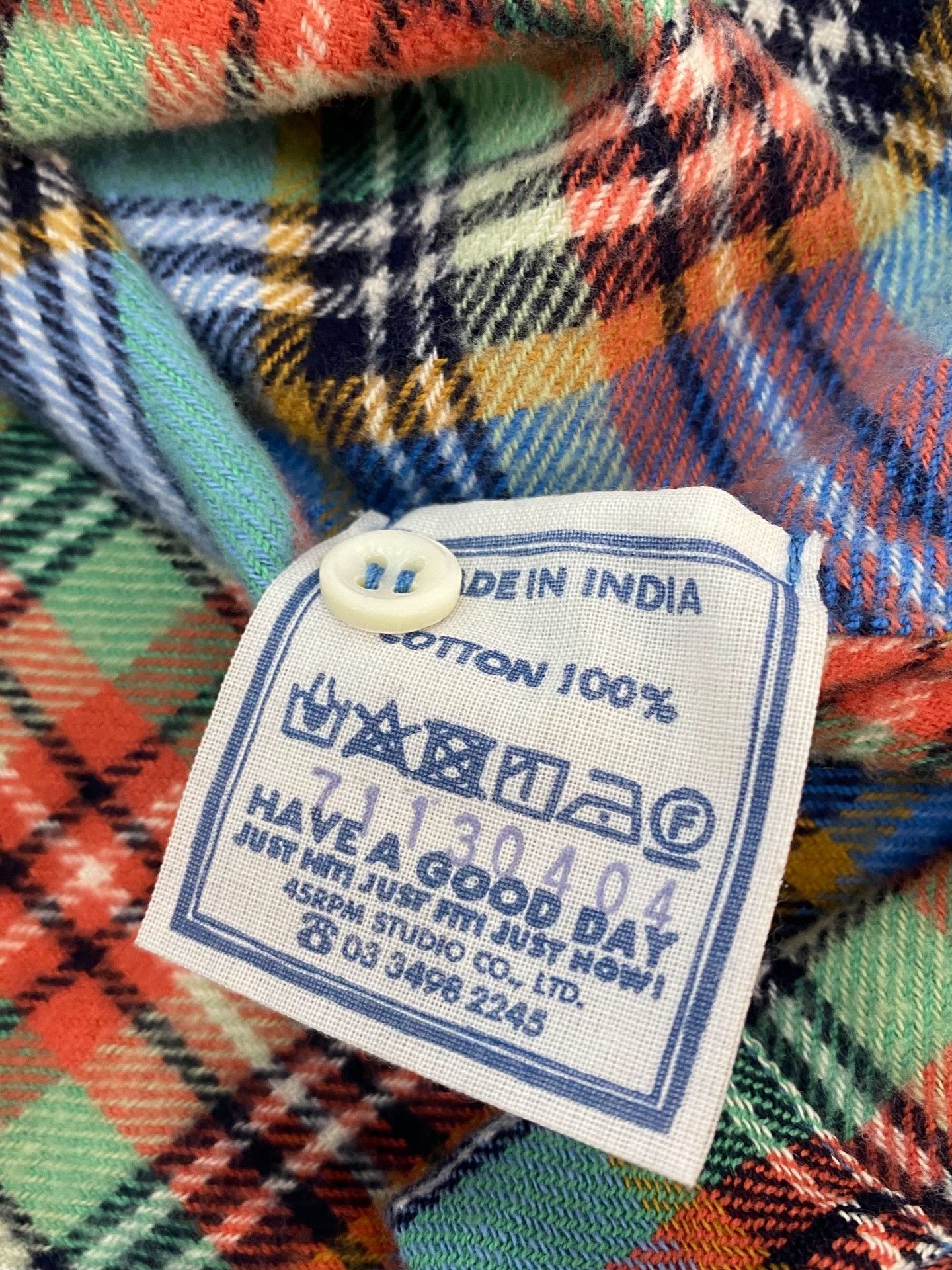 45rpm 45R New Flannel Check Shirt Size US M / EU 48-50 / 2 - 6 Thumbnail