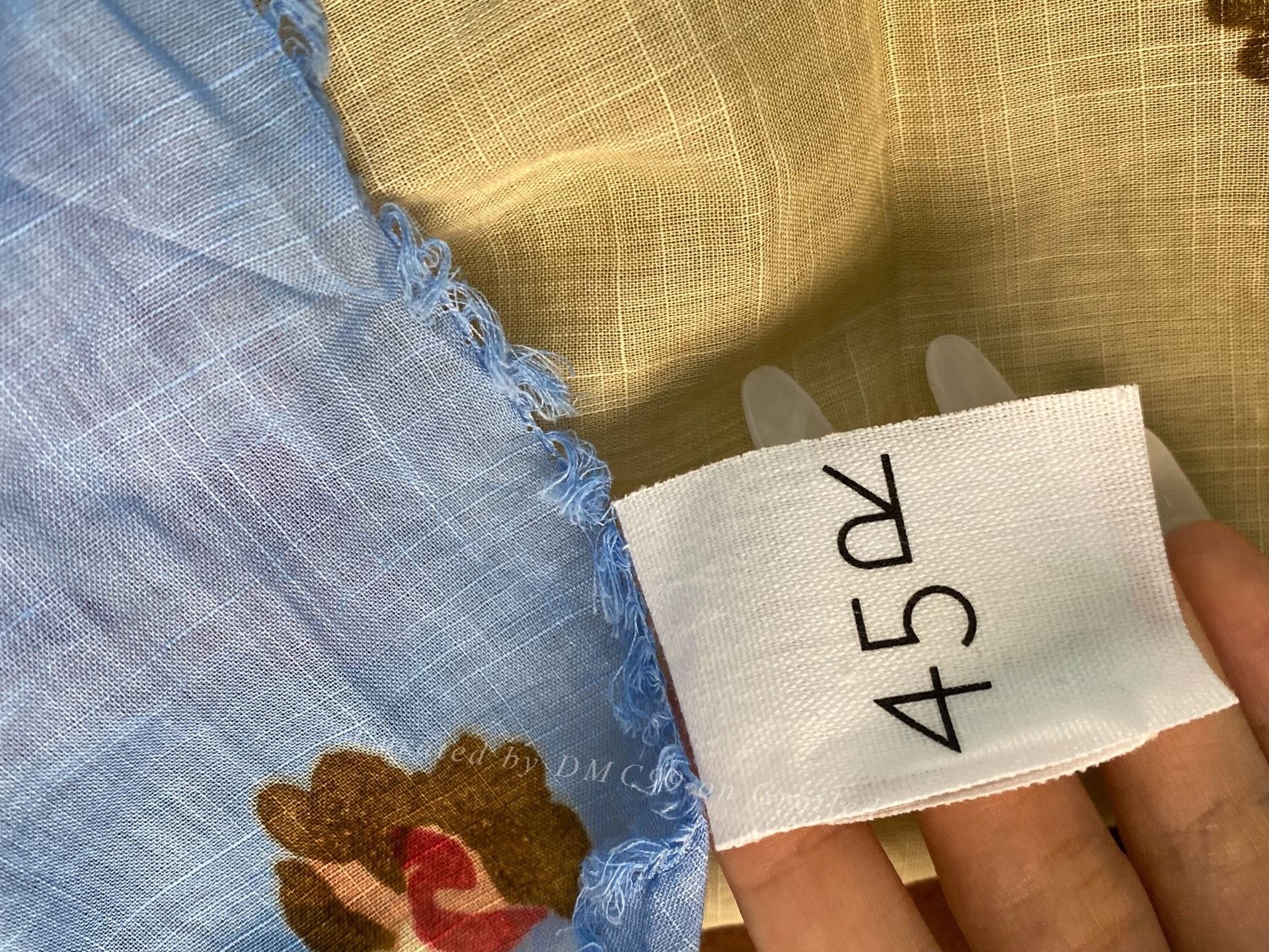 Other Retro Blue Floral Frayed Scarf Size ONE SIZE - 4 Thumbnail