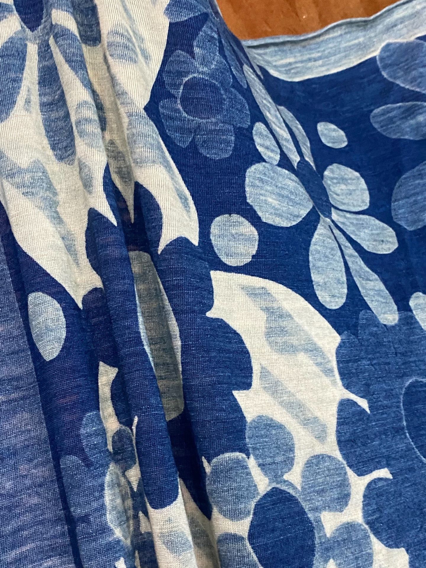 45rpm 45R Indigo Floral Hand-Printed Scarf Size ONE SIZE - 5 Thumbnail