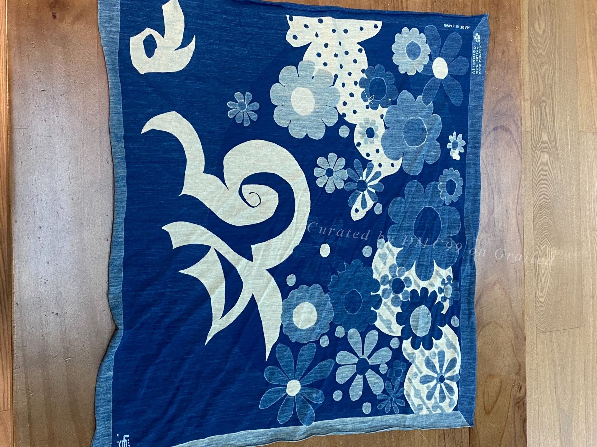 45rpm 45R Indigo Floral Hand-Printed Scarf Size ONE SIZE - 3 Thumbnail