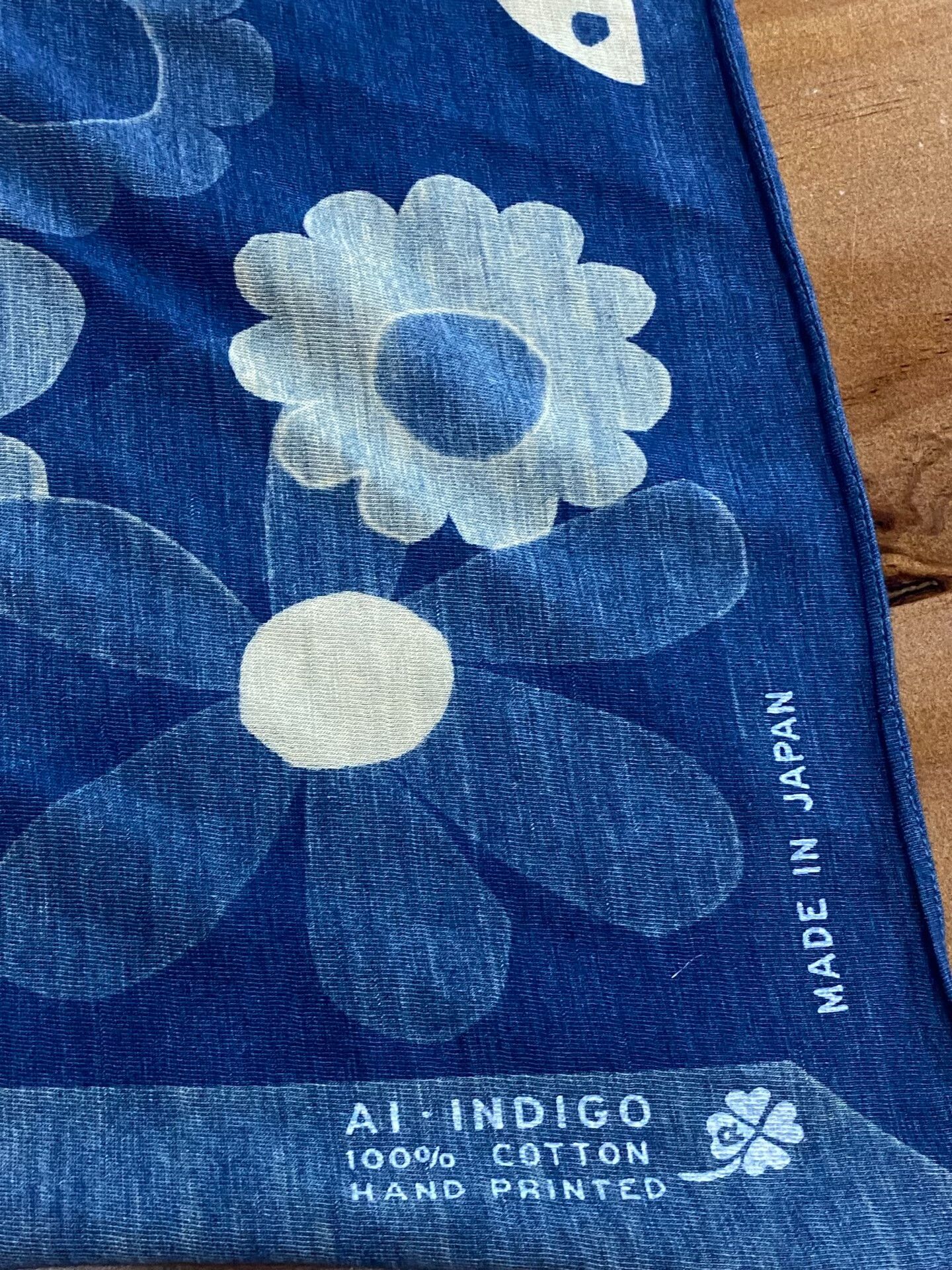 45rpm 45R Indigo Floral Hand-Printed Scarf Size ONE SIZE - 7 Thumbnail