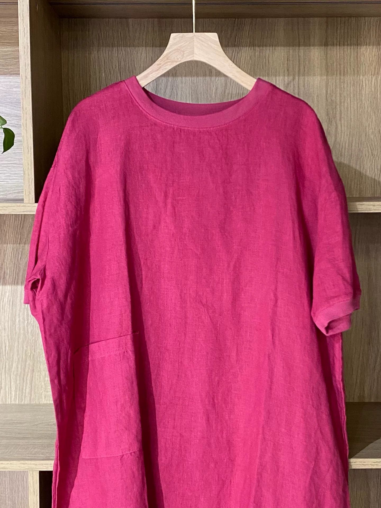 Midorikawa Plum Linen Loose Fit Dress Size M / US 6-8 / IT 42-44 - 4 Thumbnail