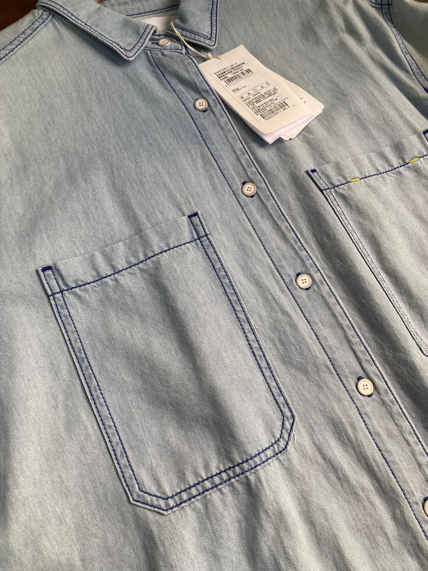Auralee Light Blue Washed Denim Shirt Dress Size XL / US 12-14 / IT 48-50 - 4 Thumbnail