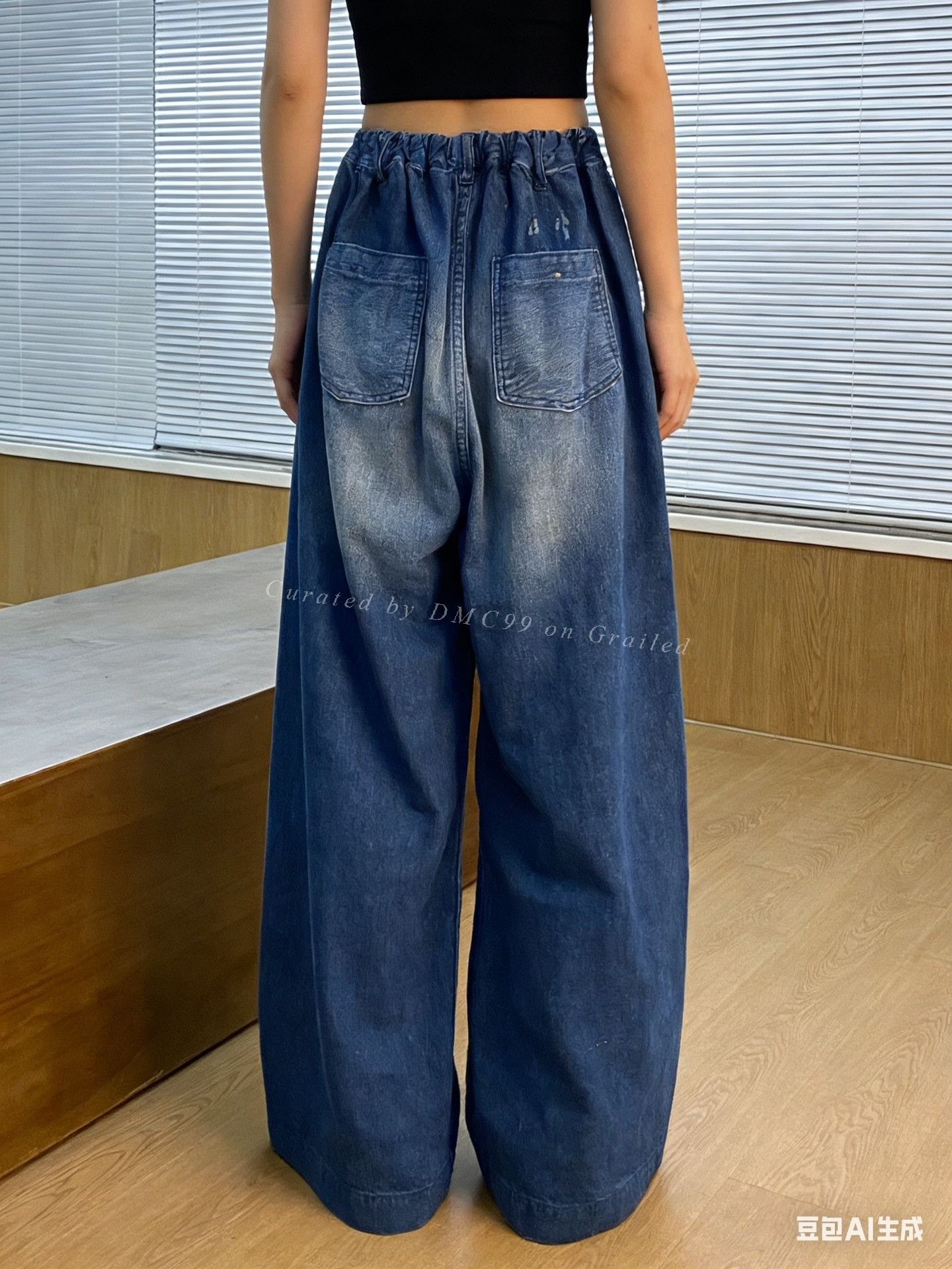 HARE HARi Cargo Jeans Relaxed Wide-Leg Unisex Size 22" - 2 Thumbnail