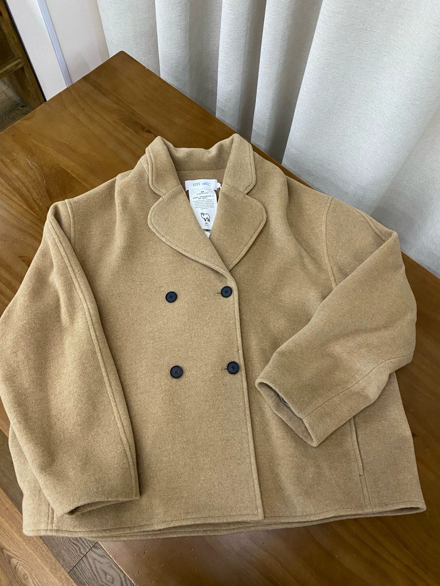 Slowear Suran Women's Camel Cashmere Lapel Coat Size XL / US 12-14 / IT 48-50 - 4 Thumbnail