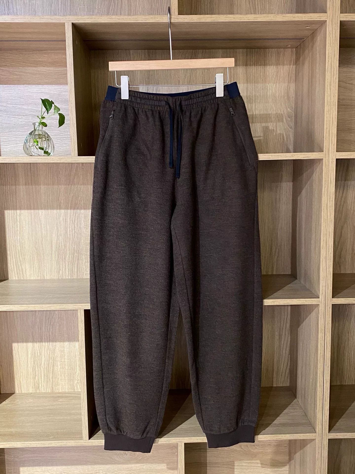 Aritzia AnKoRau Brown Drawstring Wool Pants L Size 29" - 3 Thumbnail