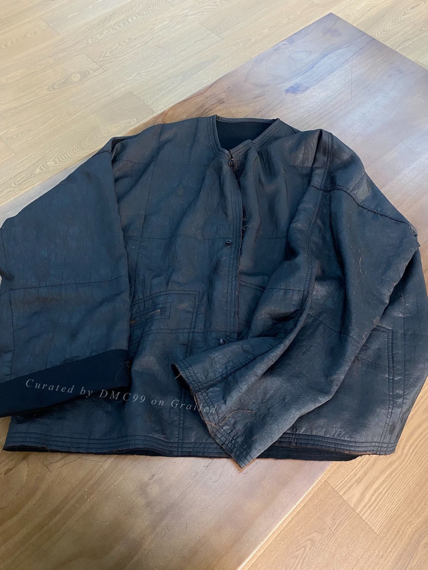 Other Vintage Distressed Collarless Loose Coat Size M / US 6-8 / IT 42-44 - 2 Thumbnail
