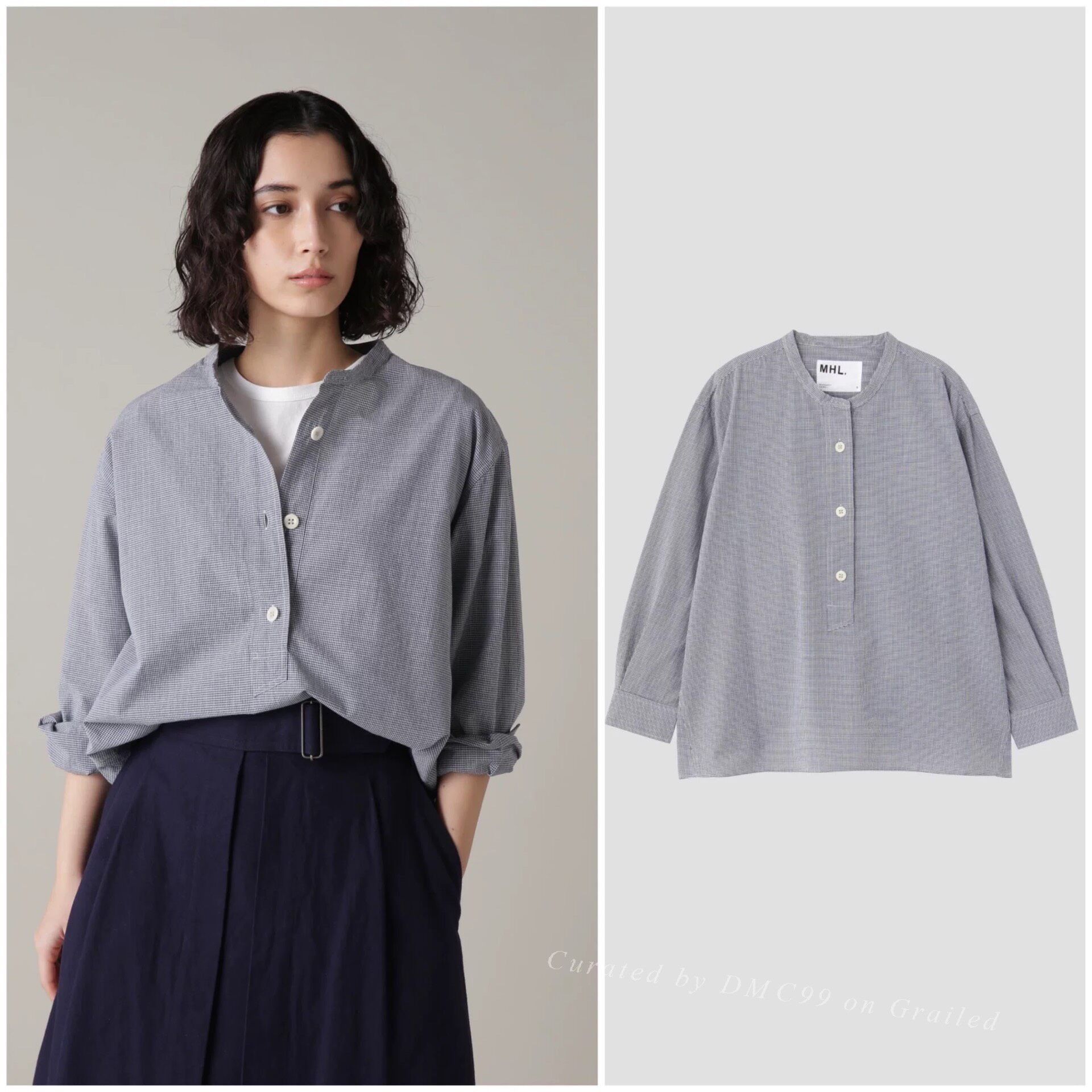 MHI MHL Blue Check Shirt Size M / US 6-8 / IT 42-44 - 7 Thumbnail