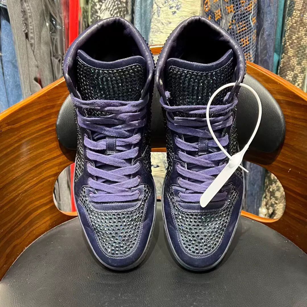 Gucci Gucci Purple High-Top Diamond Sneakers Size US 8.5 / EU 41-42 - 5 Thumbnail