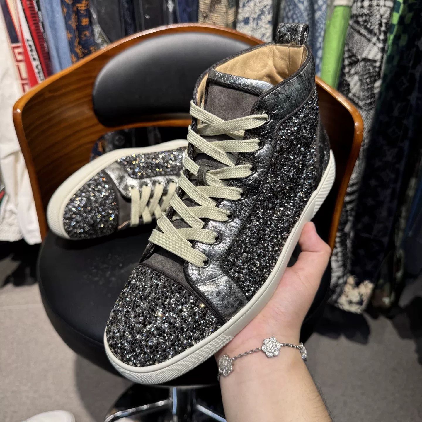 Christian Louboutin Christian Louboutin Gray Full Diamond Size US 7.5 / EU 40-41 - 5 Thumbnail