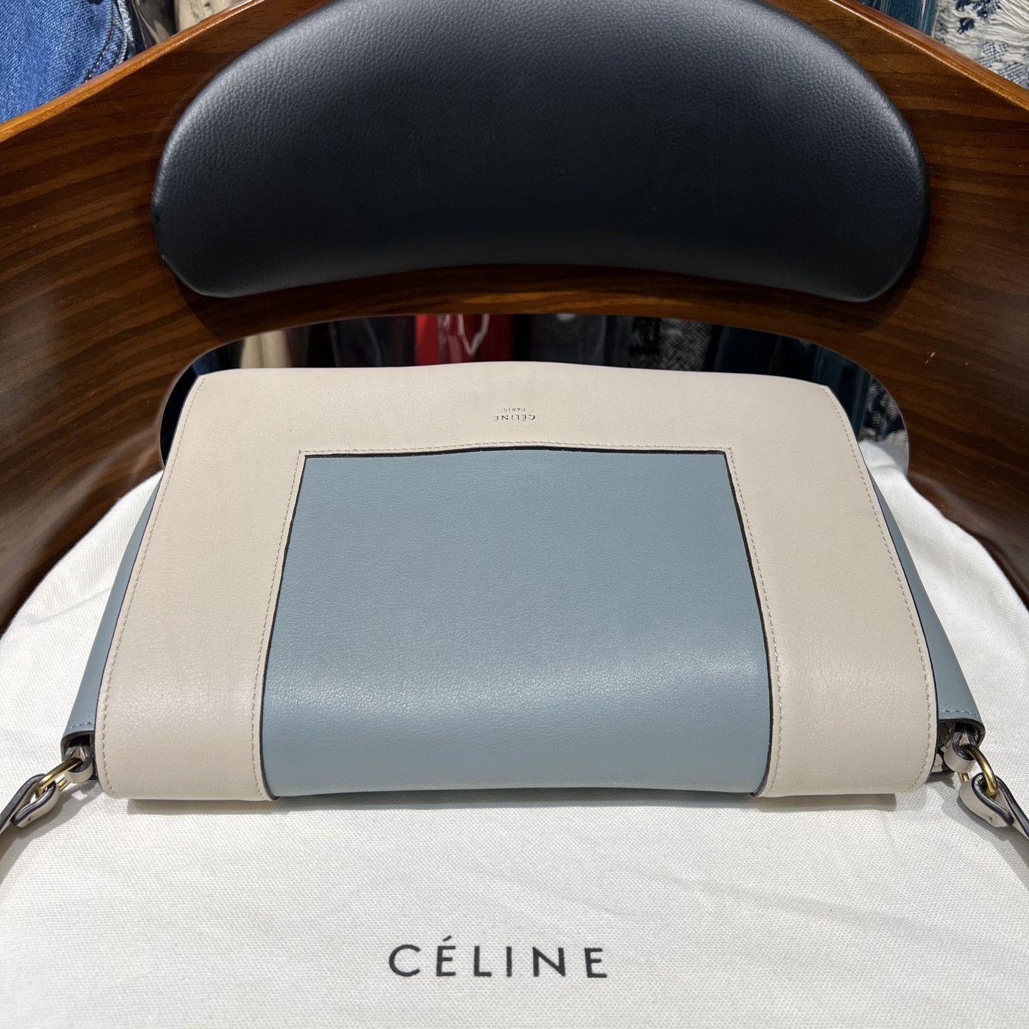 Celine Celine Frame Blue Shoulder Bag Size ONE SIZE - 6 Thumbnail