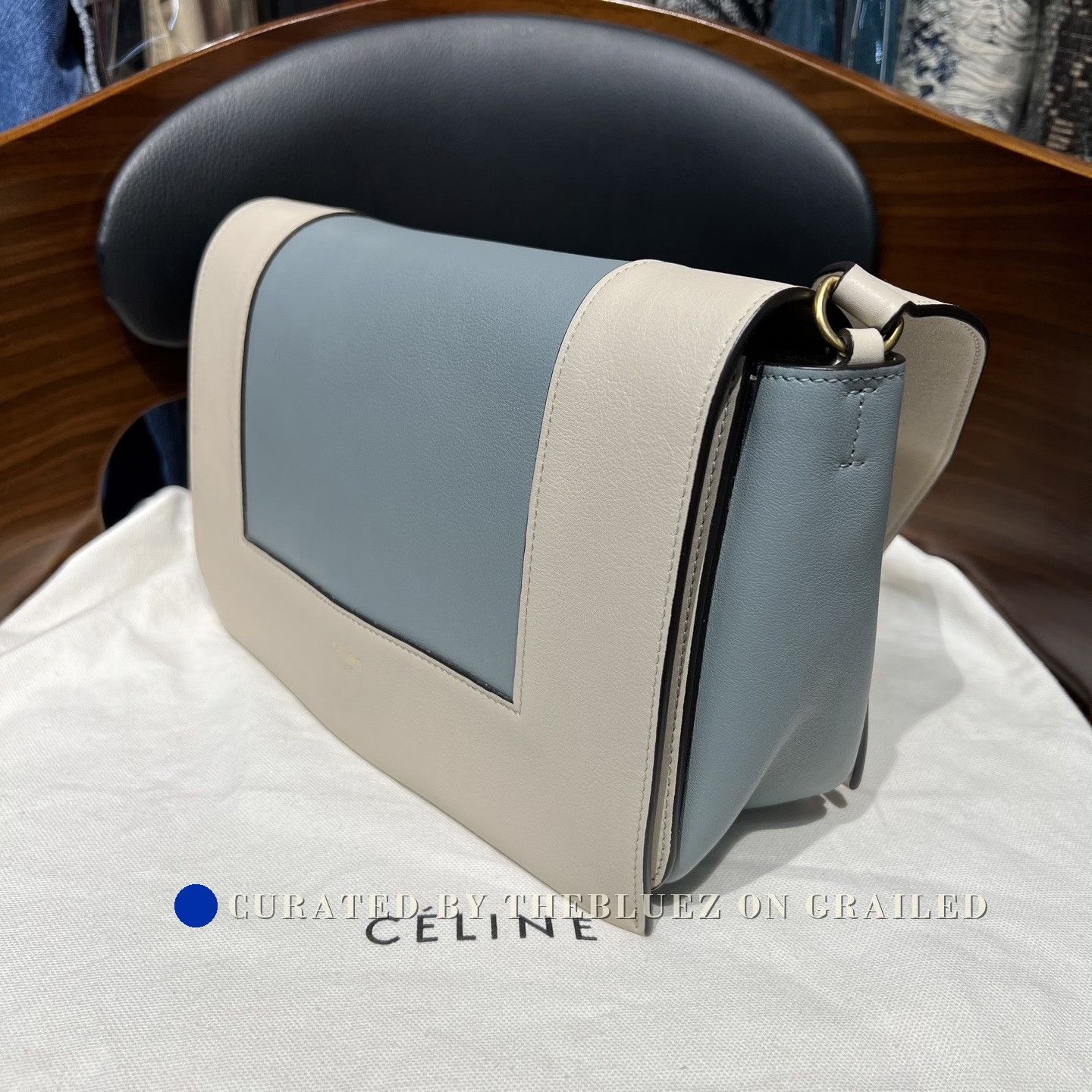Celine Celine Frame Blue Shoulder Bag Size ONE SIZE - 3 Thumbnail