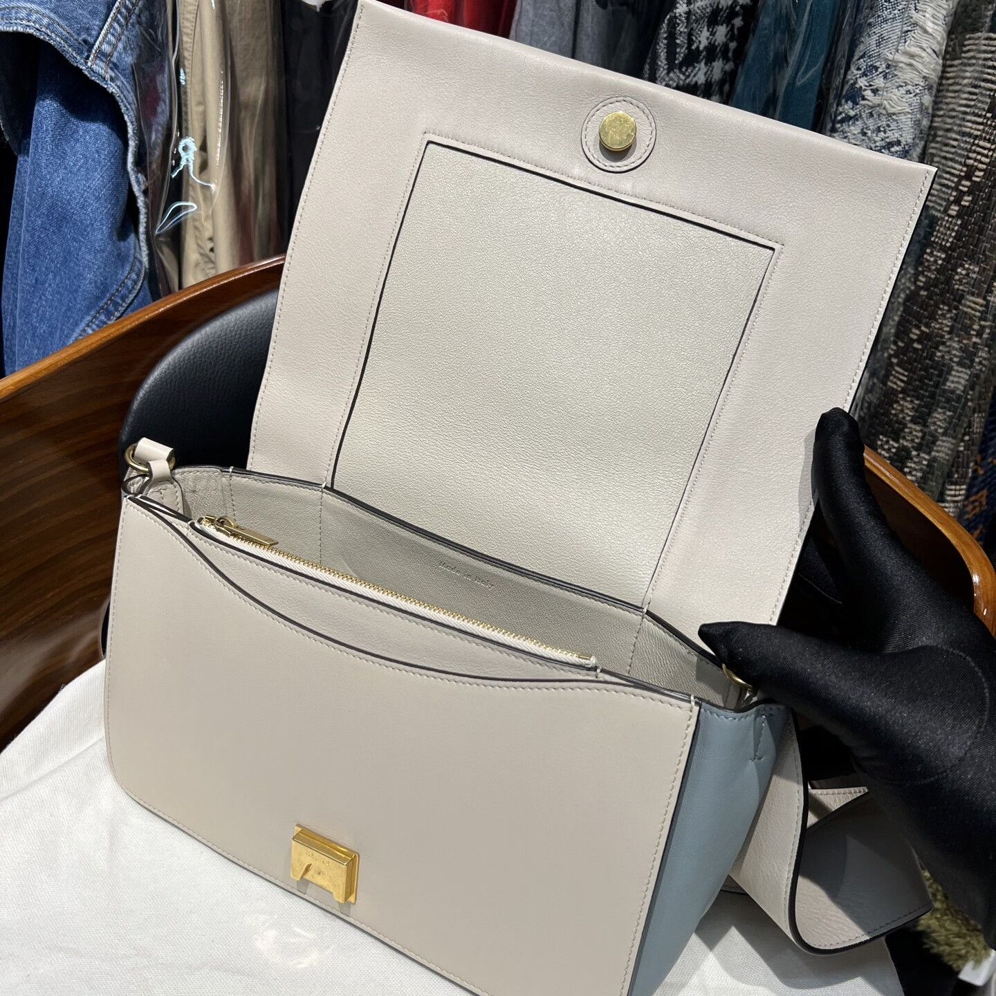 Celine Celine Frame Blue Shoulder Bag Size ONE SIZE - 8 Thumbnail