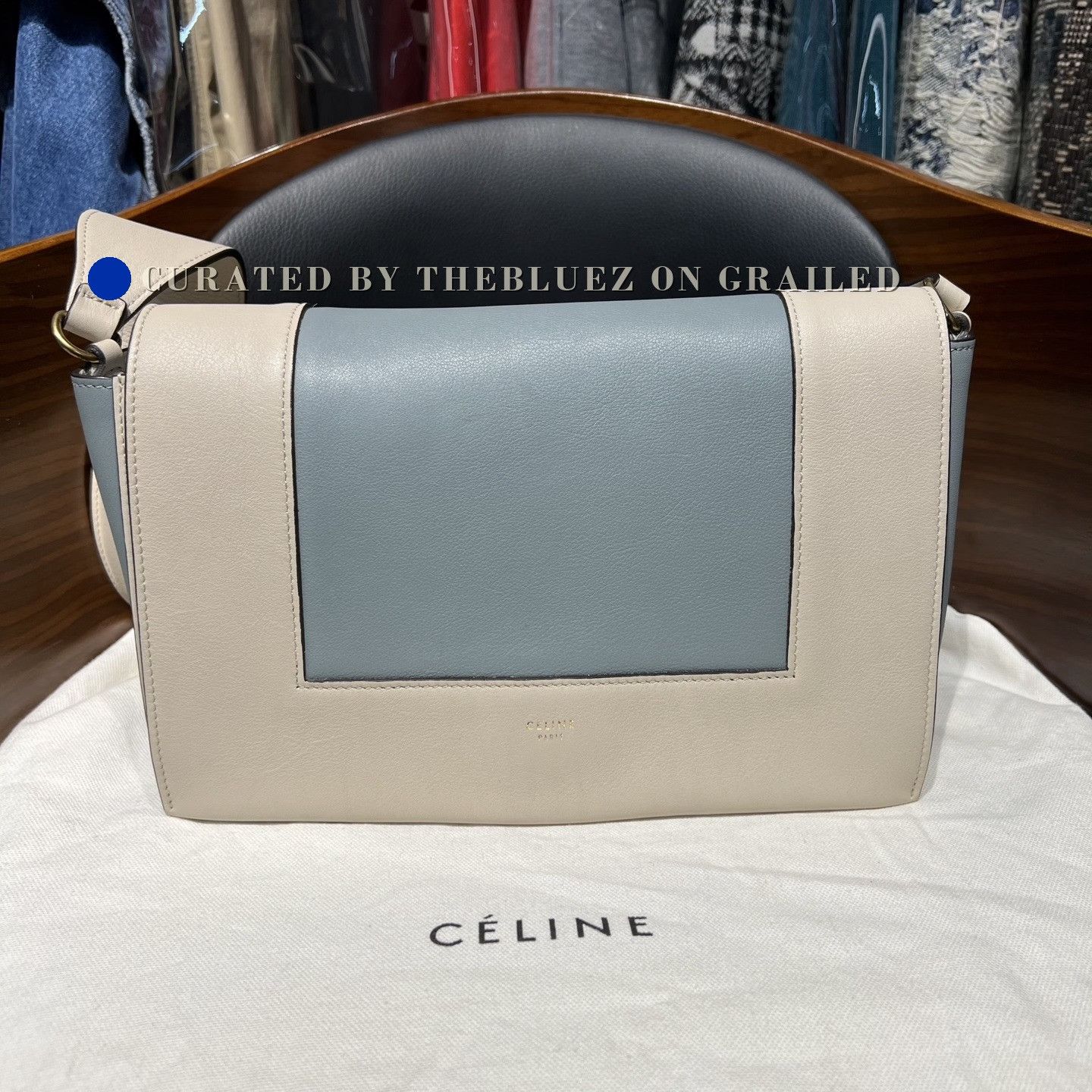 Celine Celine Frame Blue Shoulder Bag Size ONE SIZE - 2 Thumbnail