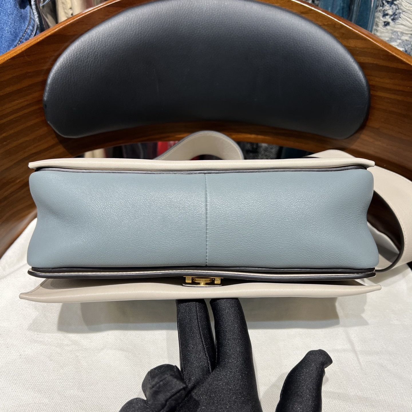 Celine Celine Frame Blue Shoulder Bag Size ONE SIZE - 5 Thumbnail