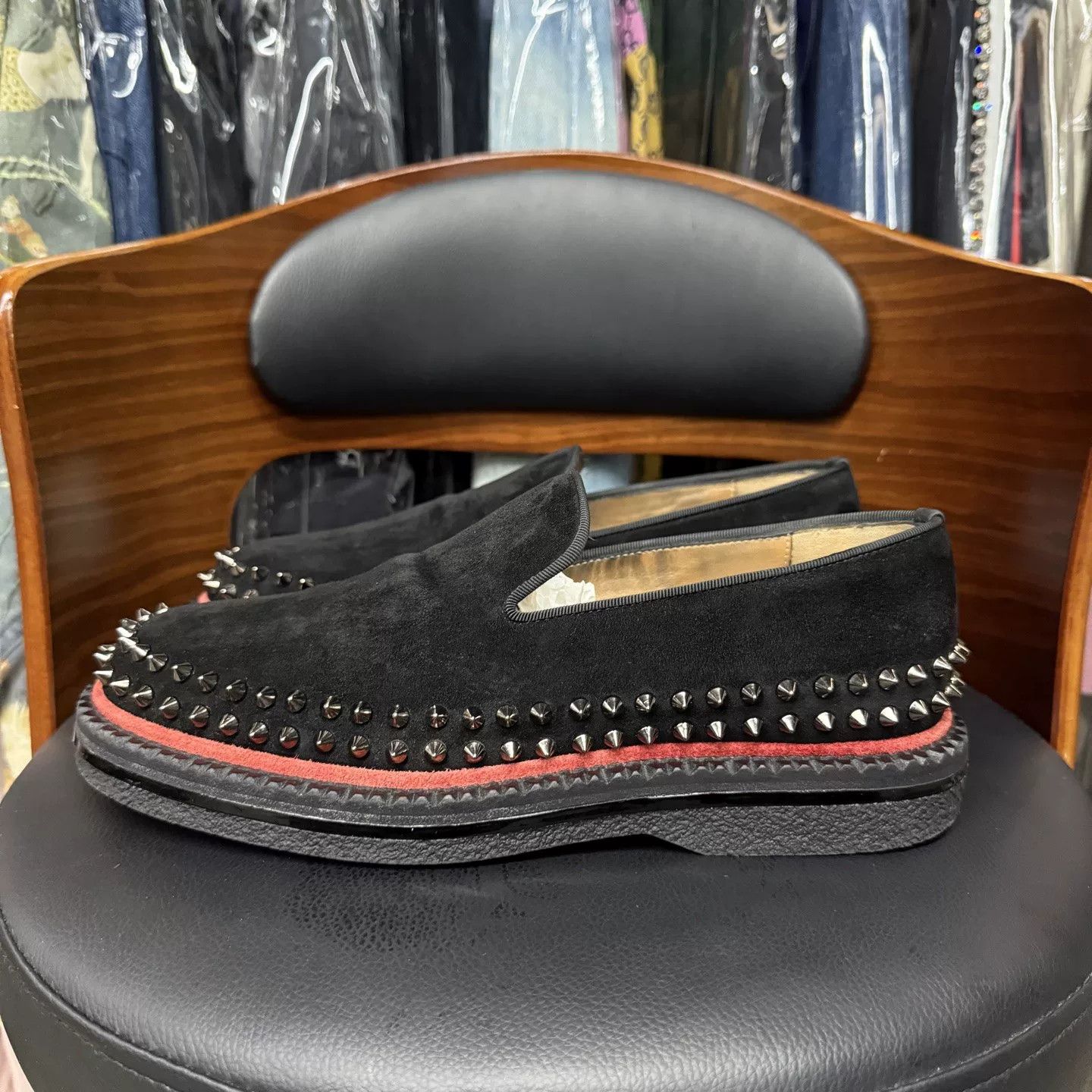 Christian Louboutin Christian Louboutin Black Suede Red Sole Shoes Size US 9 / IT 39 - 6 Thumbnail