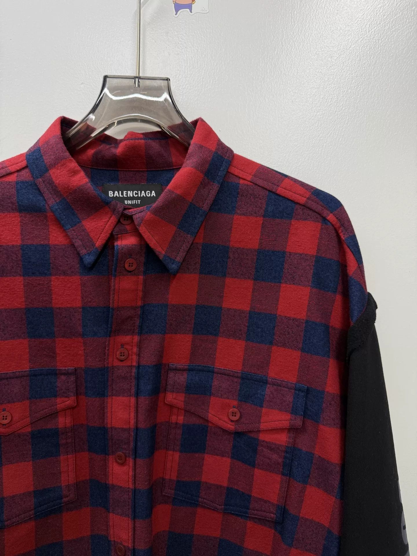 Balenciaga Balenciaga Red Blue Check Shirt Jacket Size US M / EU 48-50 / 2 - 2 Thumbnail