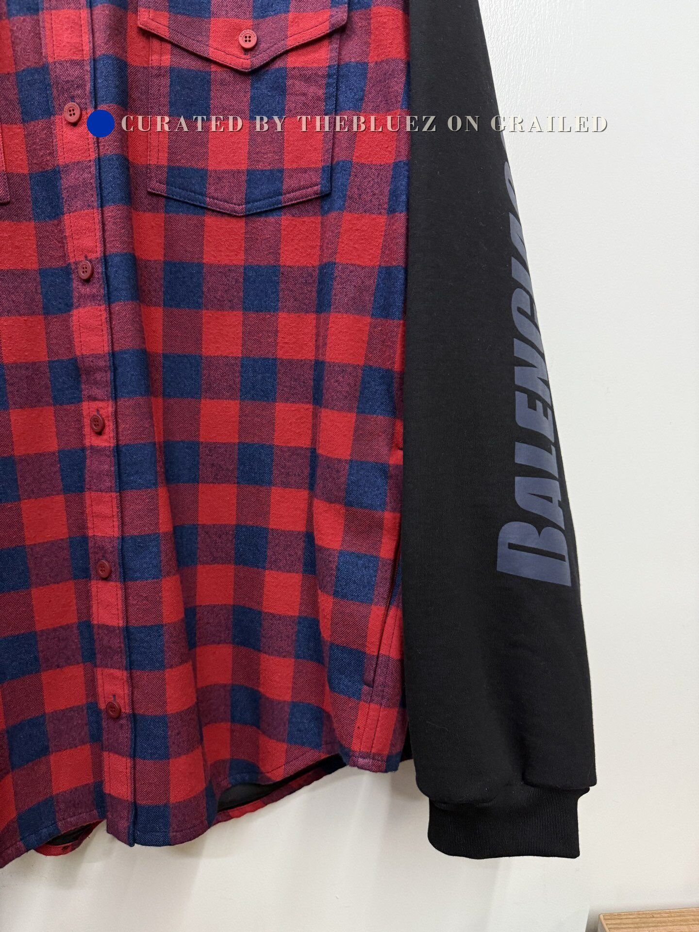 Balenciaga Balenciaga Red Blue Check Shirt Jacket Size US M / EU 48-50 / 2 - 3 Thumbnail