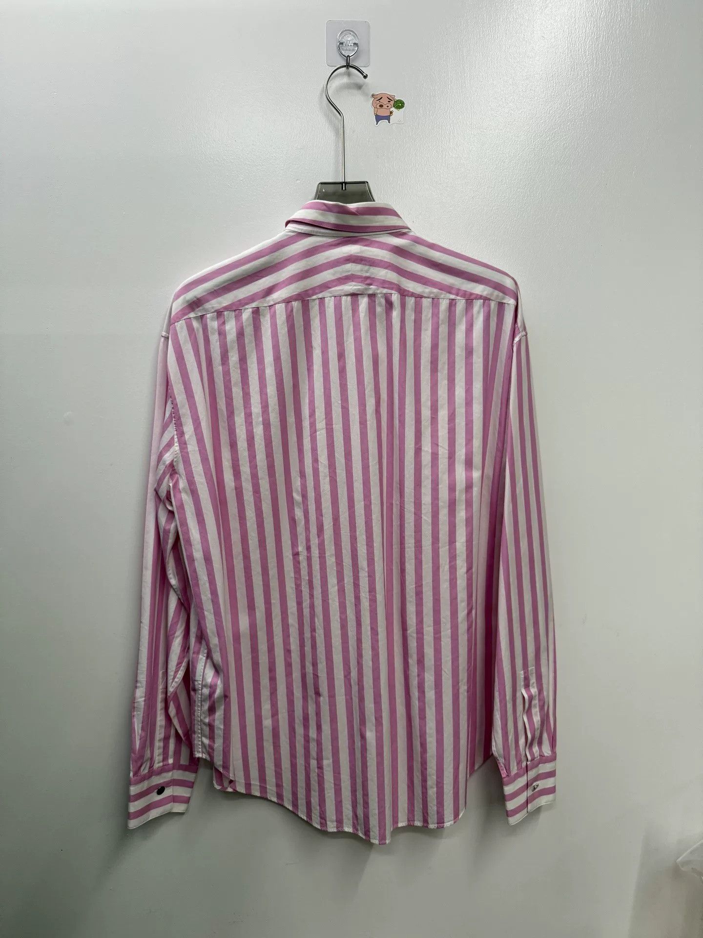 Hermes Hermes Pink White Striped Shirt Size US M / EU 48-50 / 2 - 4 Thumbnail