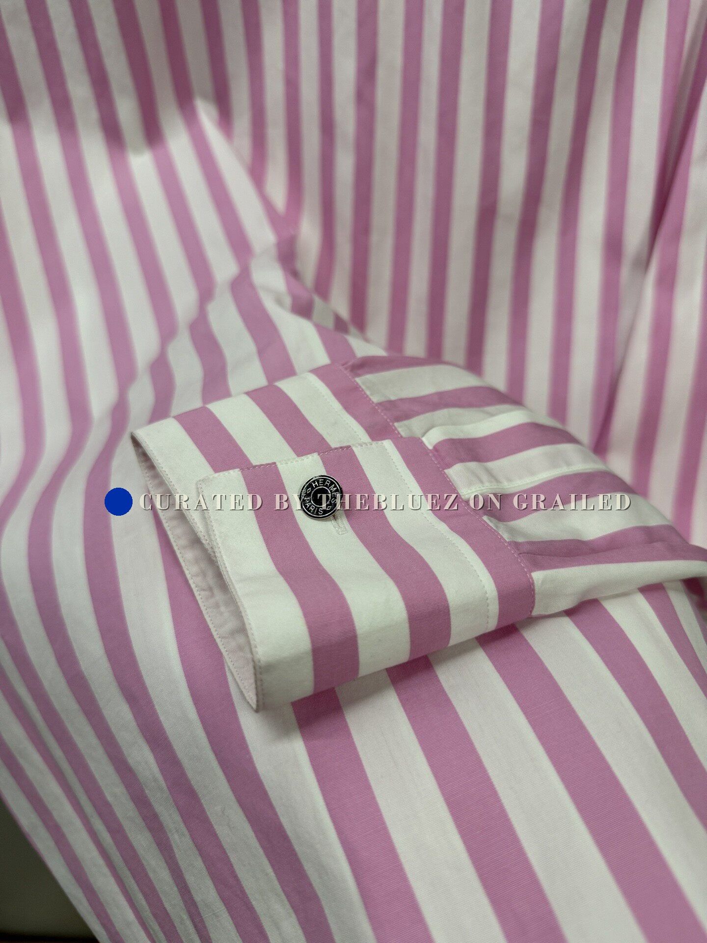Hermes Hermes Pink White Striped Shirt Size US M / EU 48-50 / 2 - 3 Thumbnail