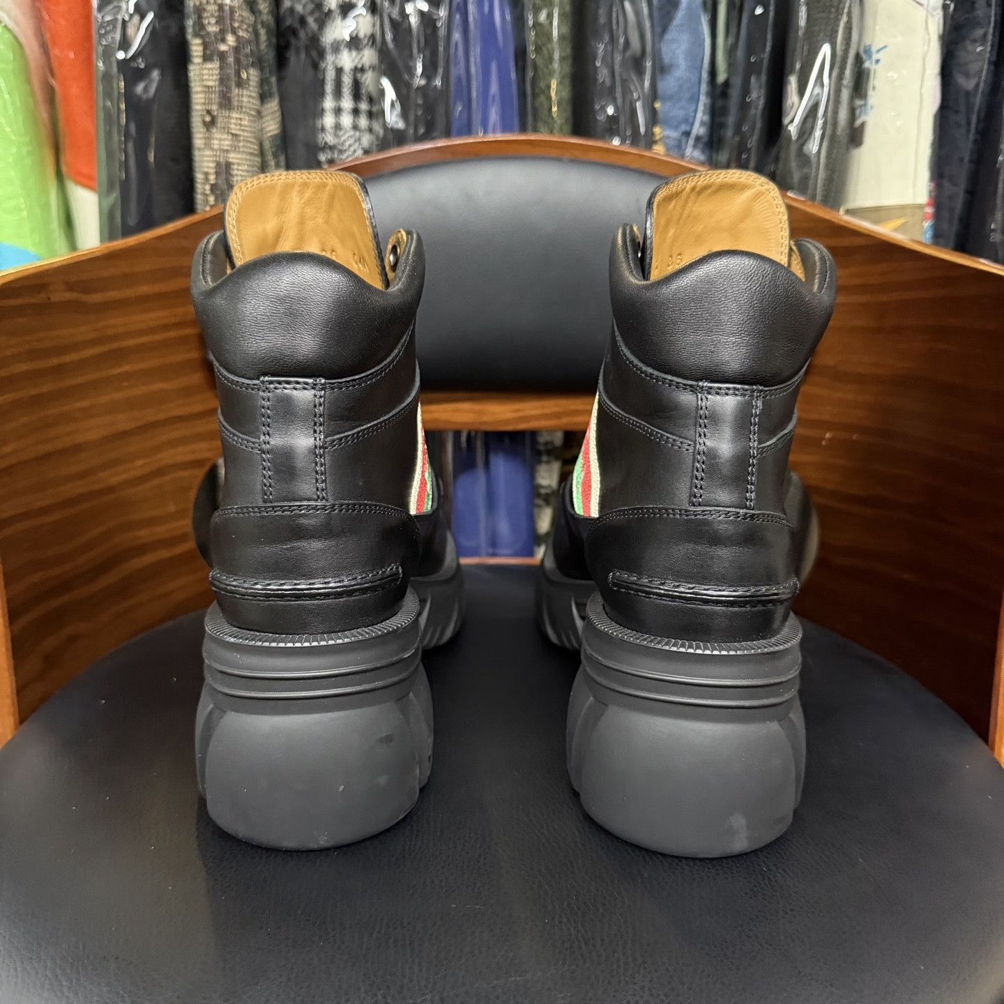 Gucci Gucci Interlocking Logo Black Martin Boots Size US 5 / IT 35 - 3 Thumbnail