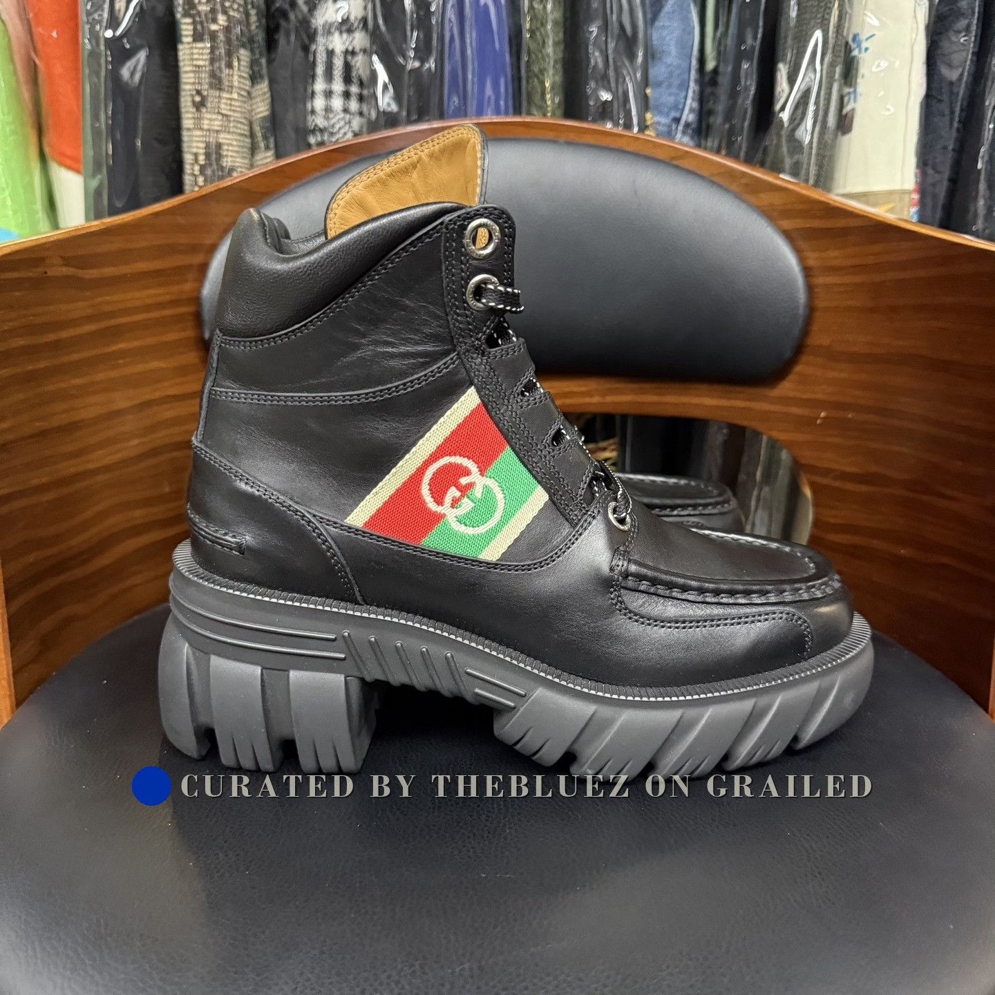 Gucci Gucci Interlocking Logo Black Martin Boots Size US 5 / IT 35 - 4 Thumbnail