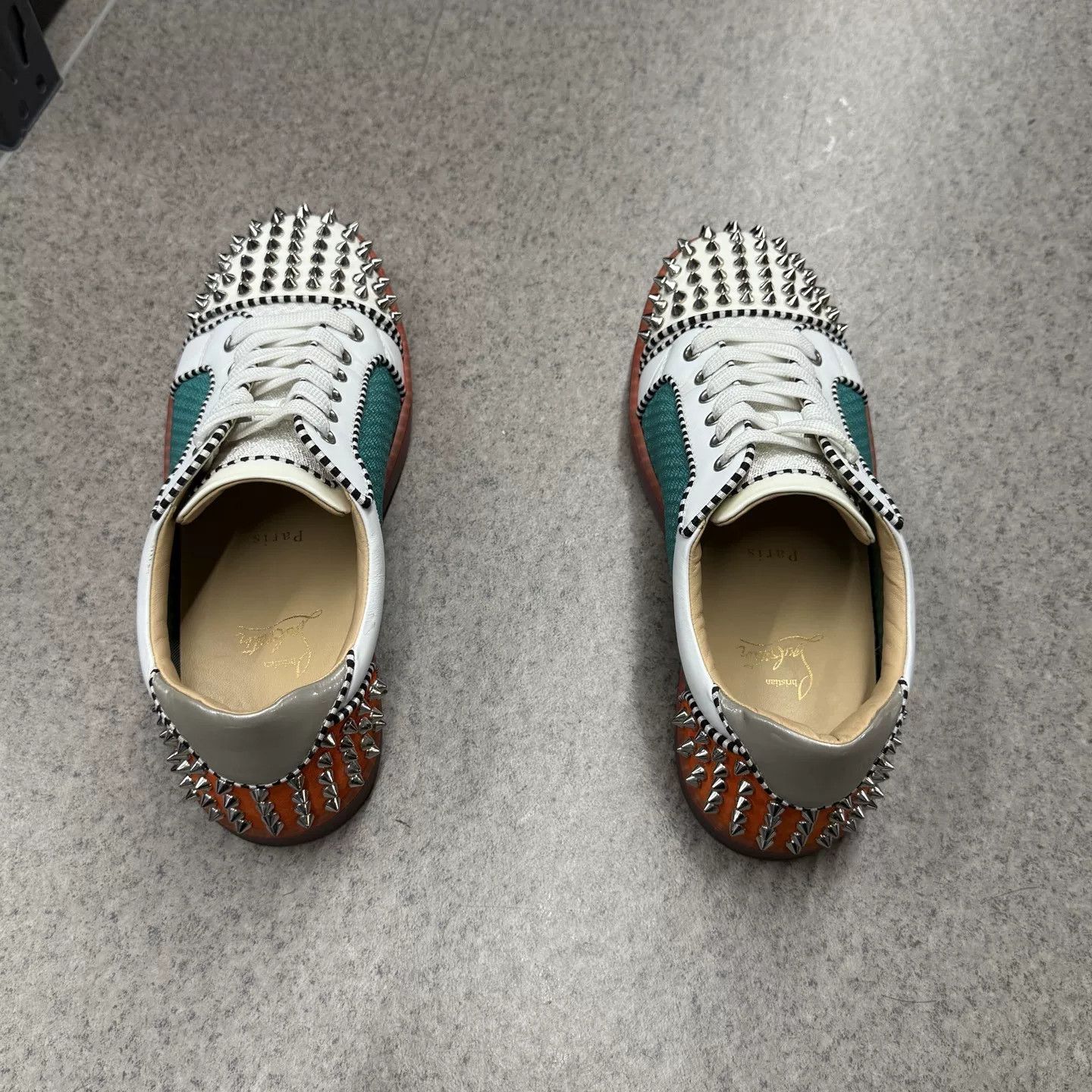 Christian Louboutin Christian Louboutin Colorblock Studded Sneakers Size US 7.5 / EU 40-41 - 8 Thumbnail