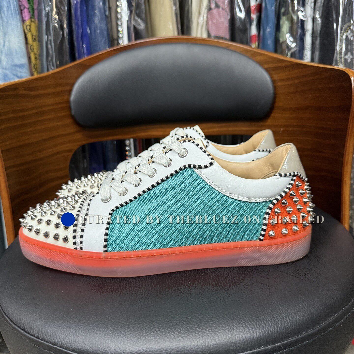 Christian Louboutin Christian Louboutin Colorblock Studded Sneakers Size US 7.5 / EU 40-41 - 6 Thumbnail