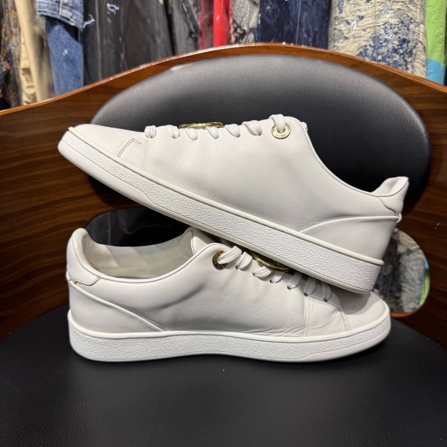 Louis Vuitton LV White Platinum Ring Decor Shoes Size US 4.5 / IT 34.5 - 7 Thumbnail