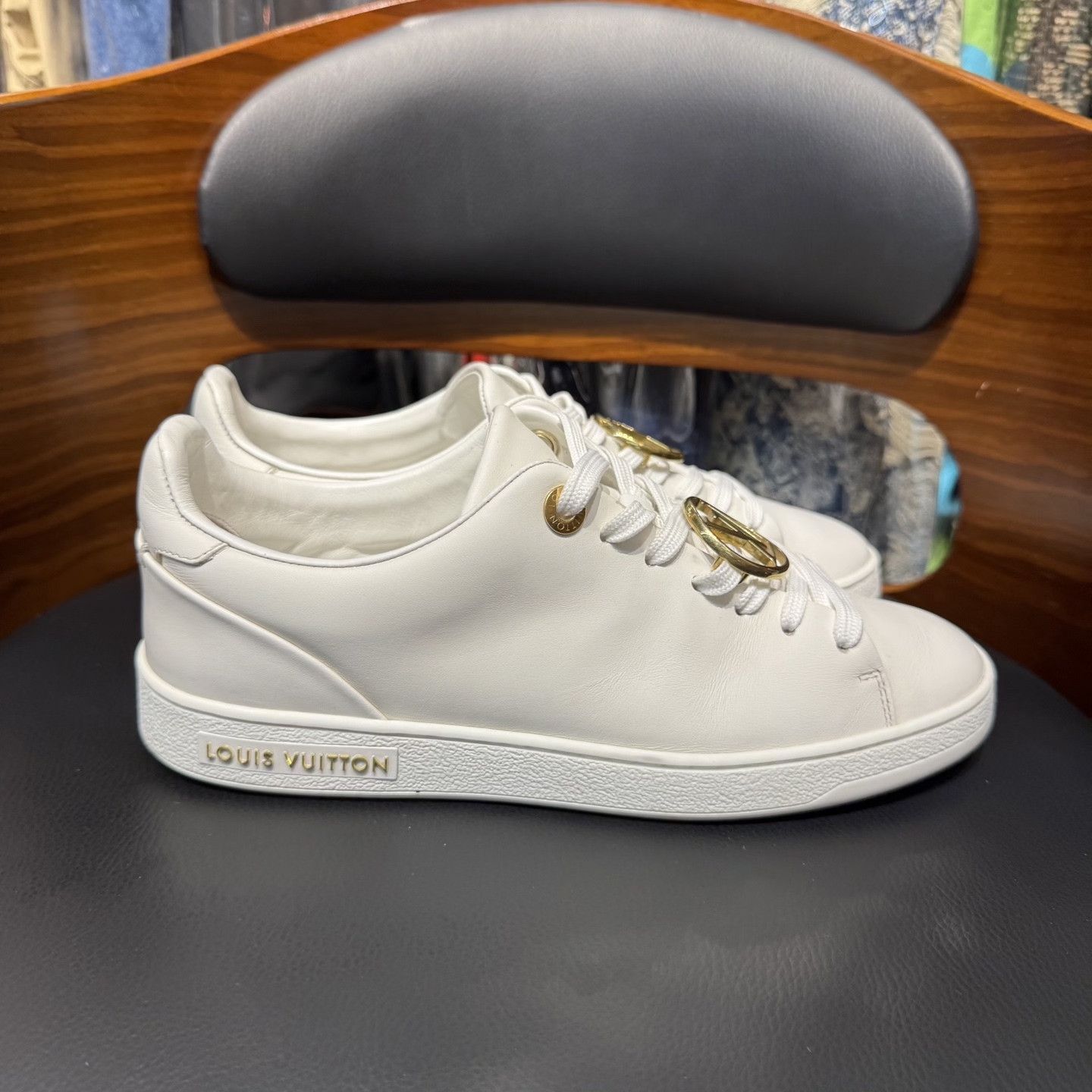 Louis Vuitton LV White Platinum Ring Decor Shoes Size US 4.5 / IT 34.5 - 4 Thumbnail