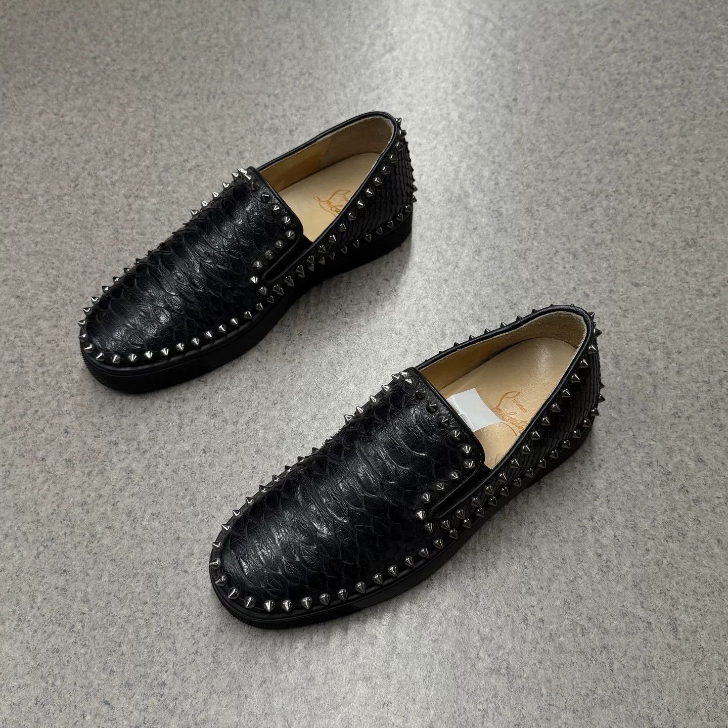 Christian Louboutin Christian Louboutin Black Python Red Sole Slip-On Size US 8 / IT 38 - 5 Thumbnail